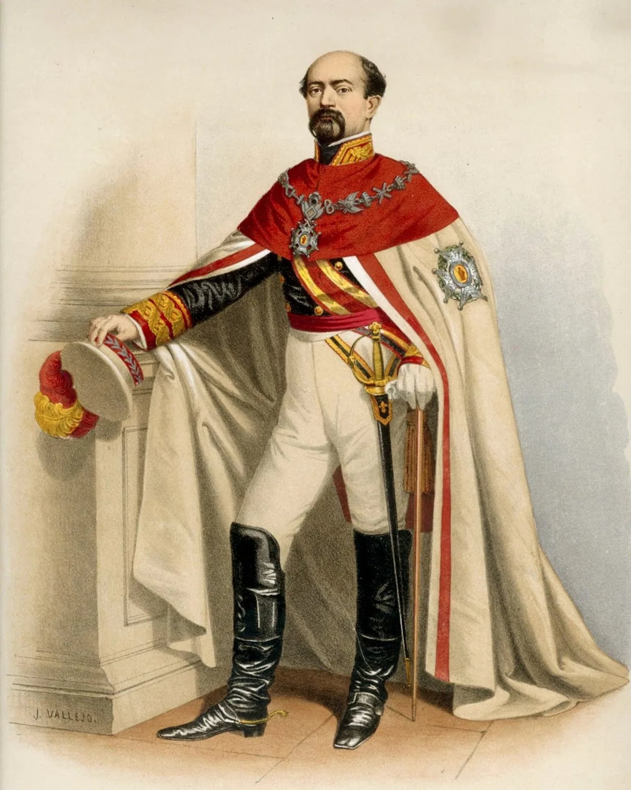 Porträt von Manuel Pavía y Lacy, 1st Marquis of Novaliches (1814–1896) – Gedenkseite