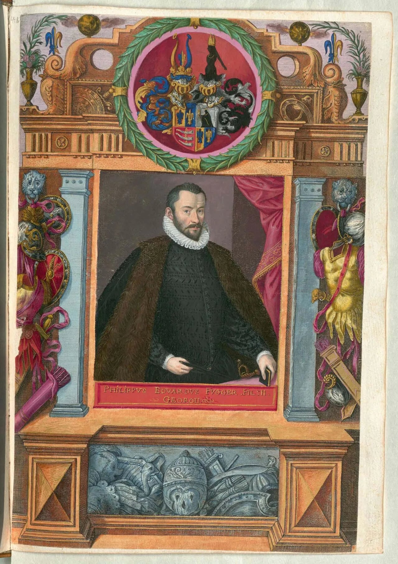Porträt von Philipp Eduard Fugger, Freiherr von Kirchberg und Weissenhorn (1546–1618) – Gedenkseite