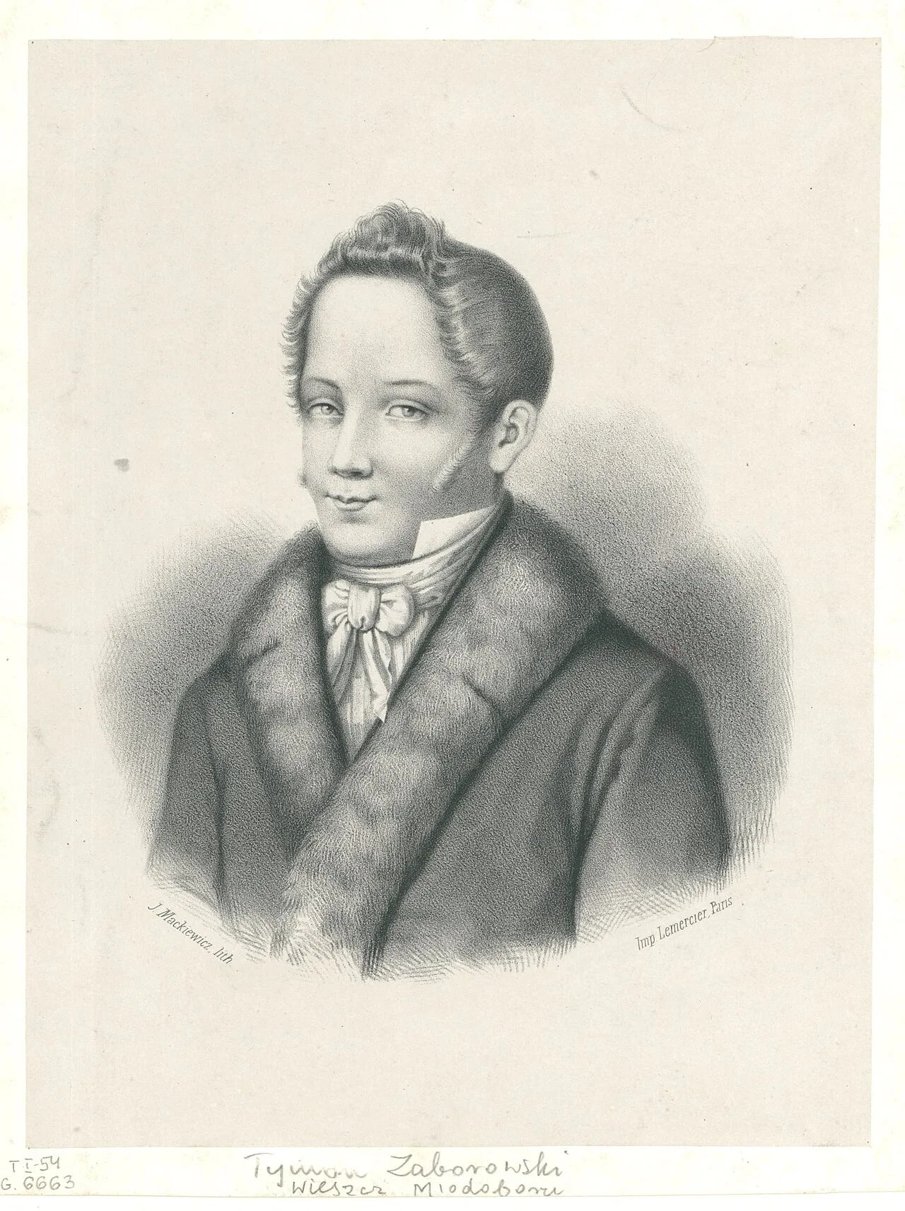 Porträt von Tymon Zaborowski (1799–1828) – Gedenkseite