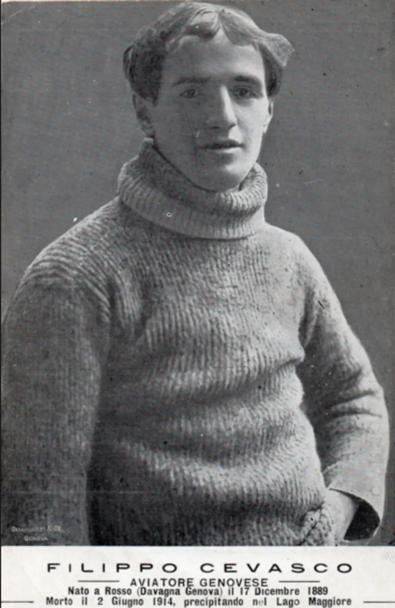 Porträt von Filippo Cevasco (1889–1914) – Gedenkseite