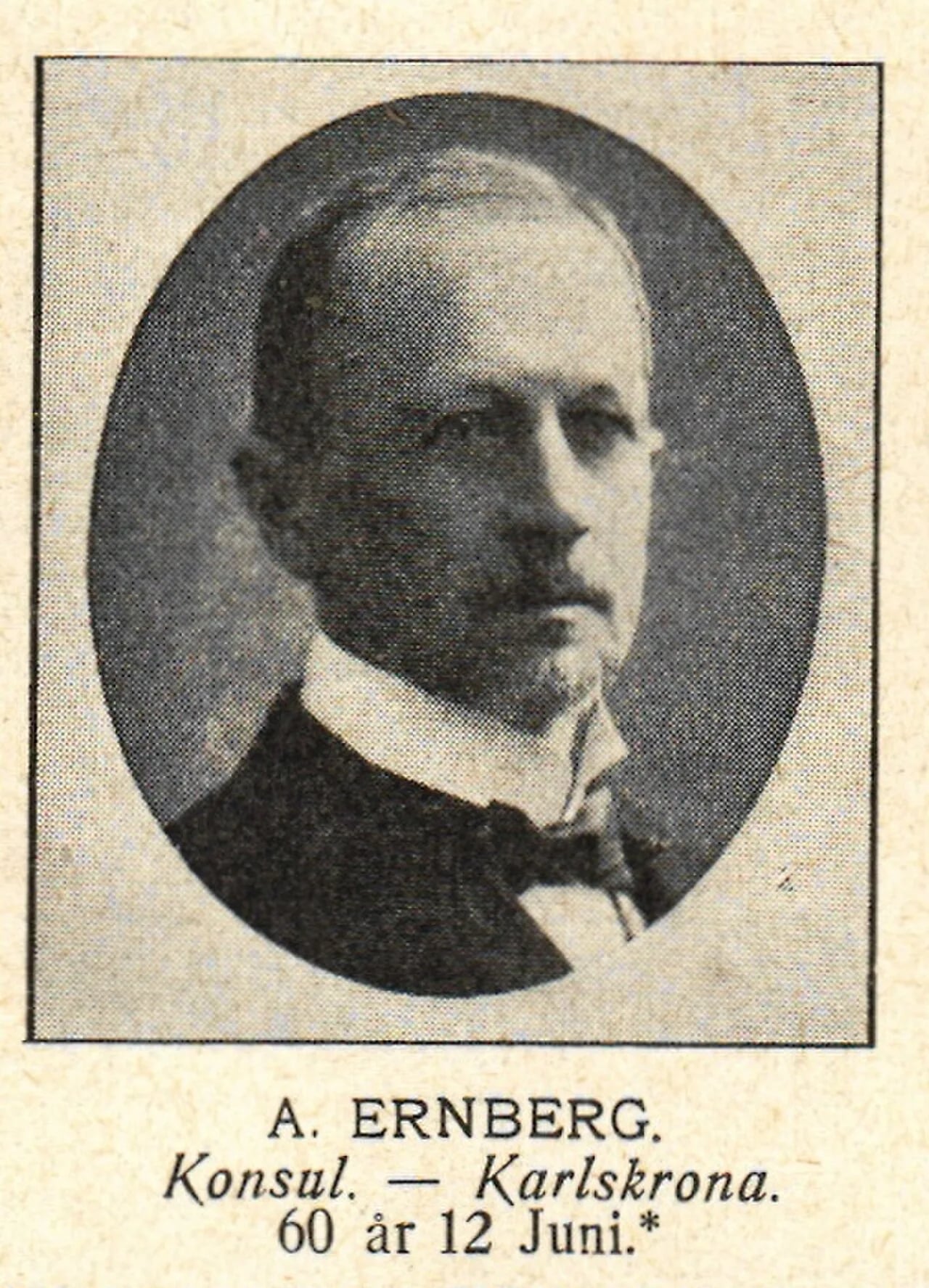 Porträt von Axel Ernberg (1851–1930) – Gedenkseite