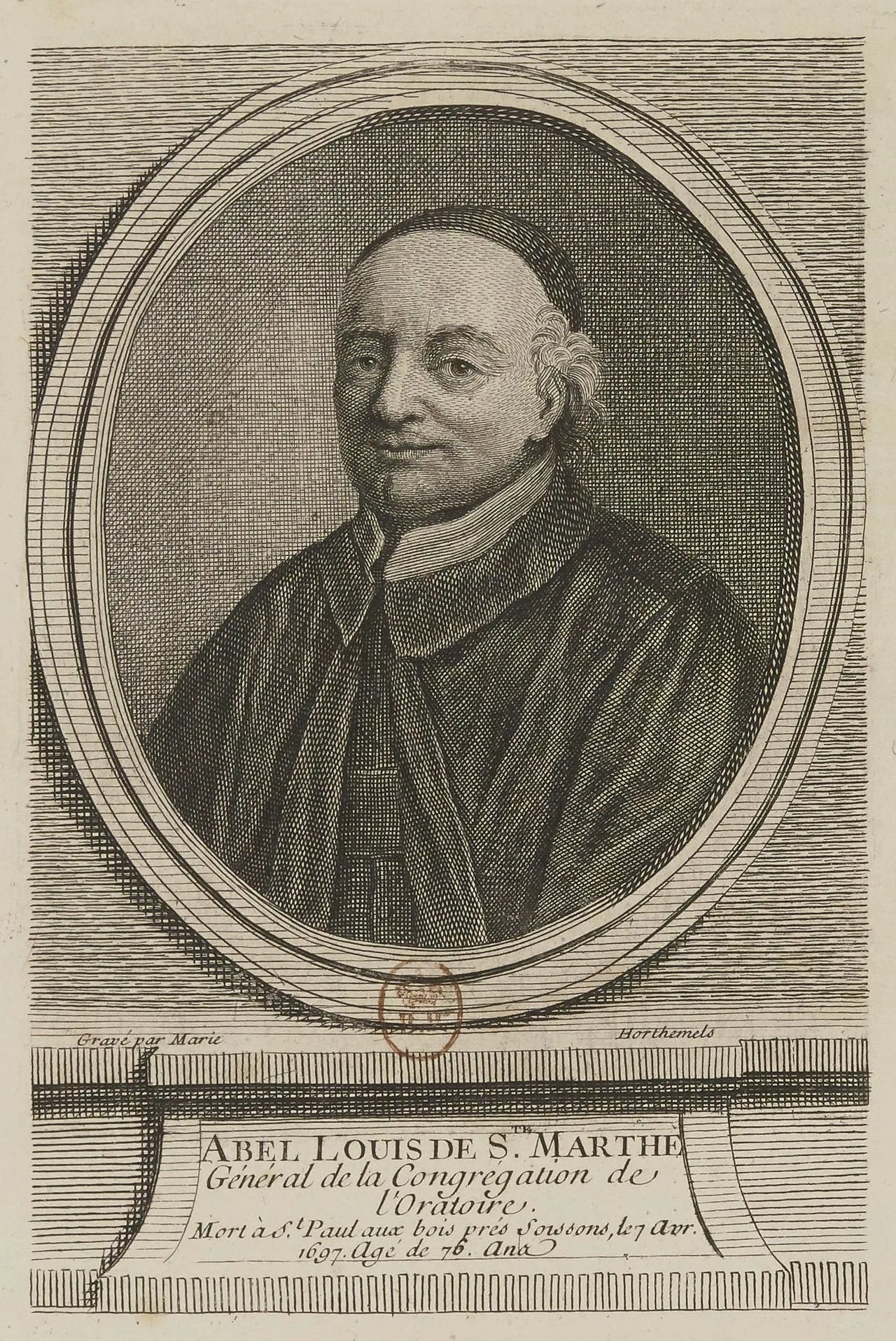 Porträt von Abel-Louis de Sainte-Marthe (1621–1697) – Gedenkseite