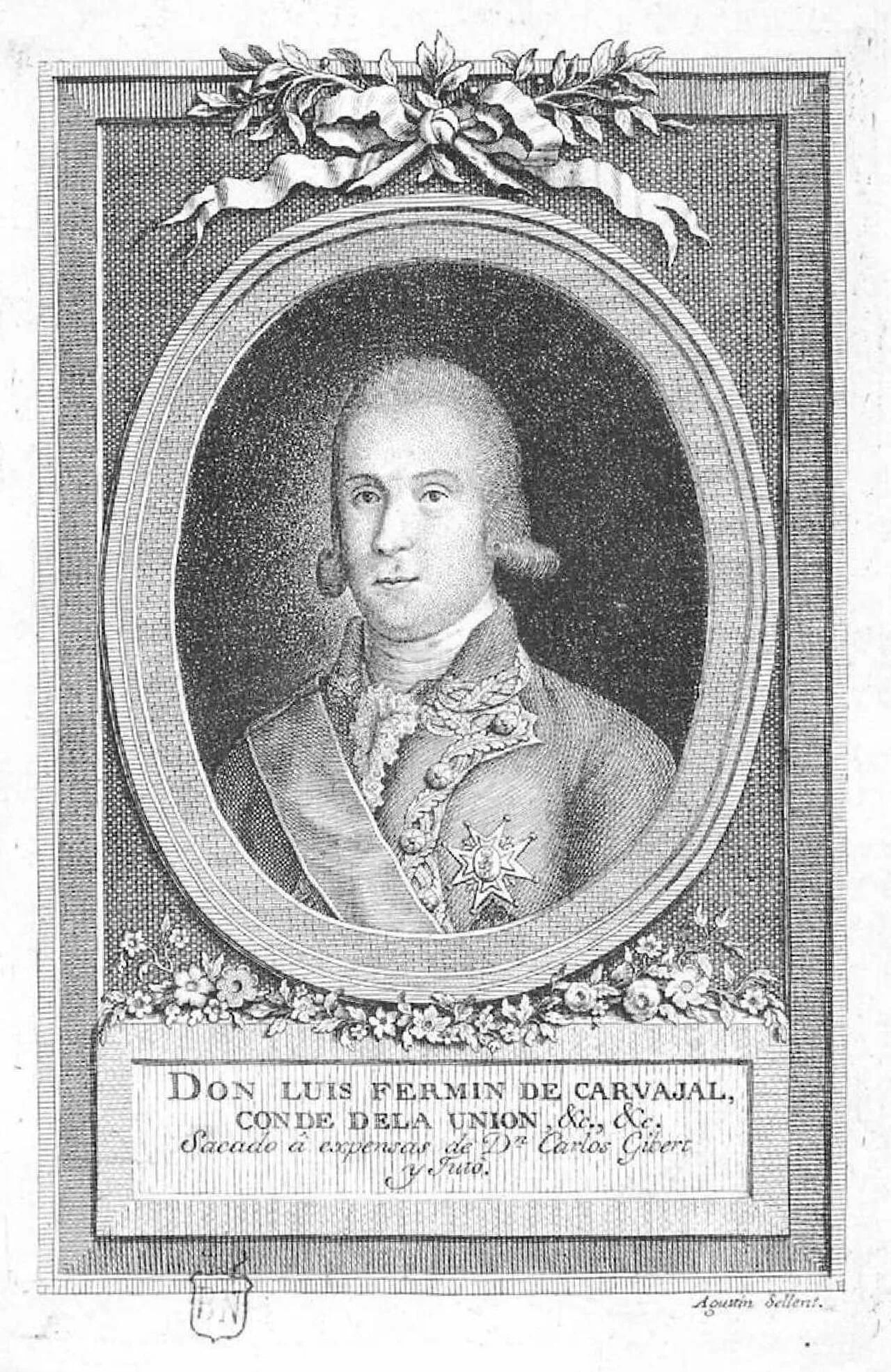 Porträt von Luis Firmín de Carvajal, Conde de la Unión (1752–1794) – Gedenkseite