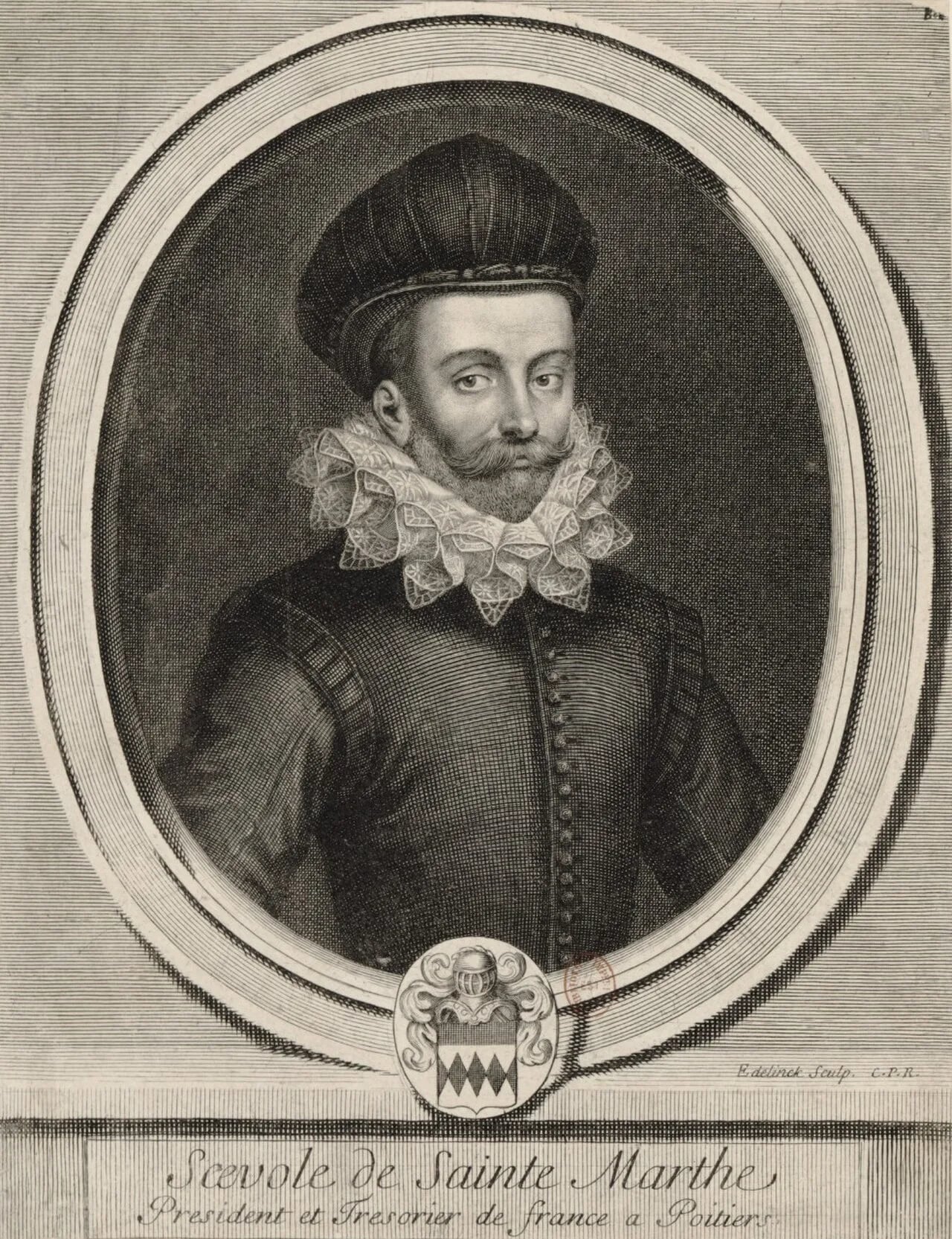 Porträt von Scévole (I.) de Sainte-Marthe (1536–1623) – Gedenkseite