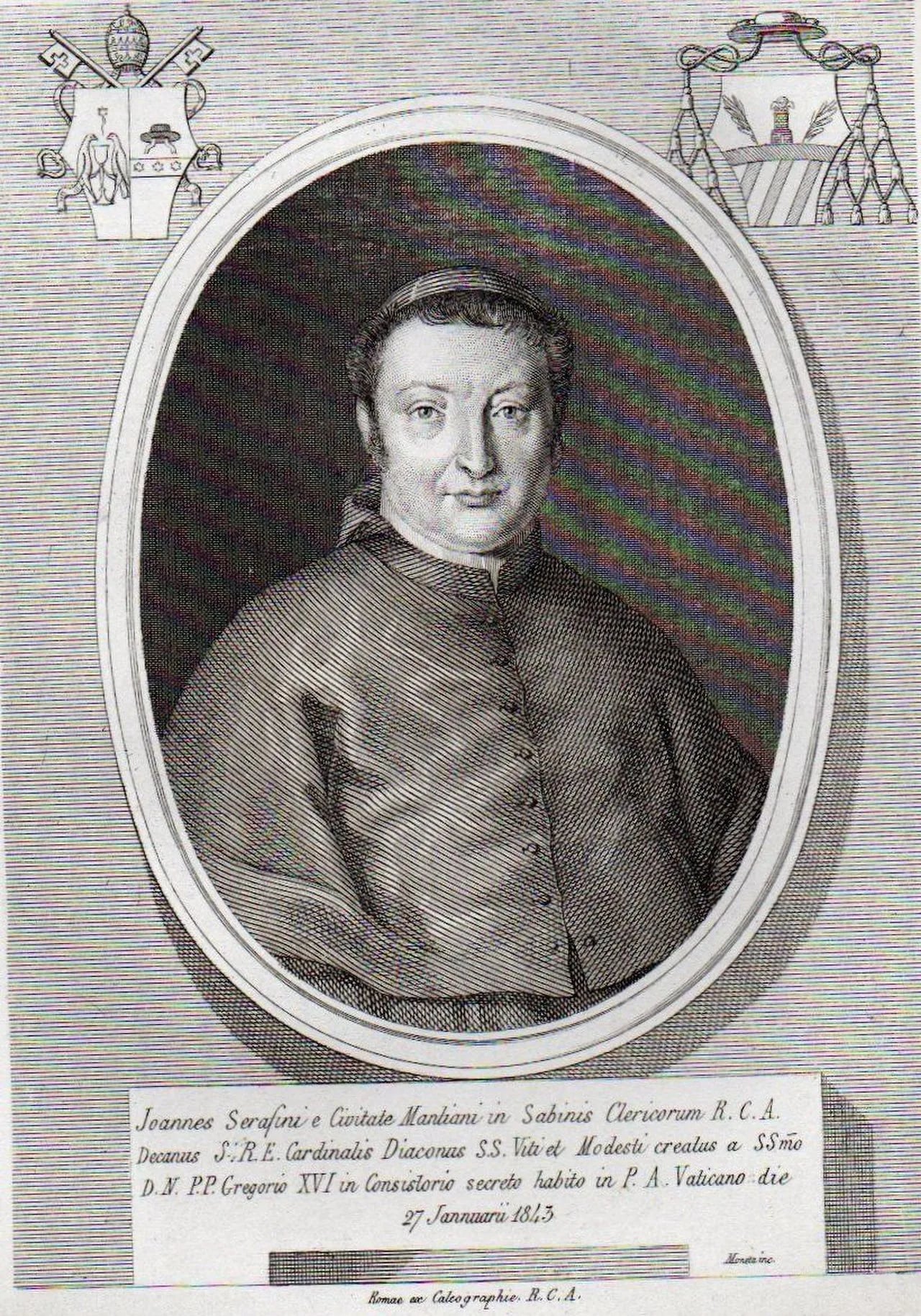 Porträt von Giovanni Serafini (1786–1855) – Gedenkseite