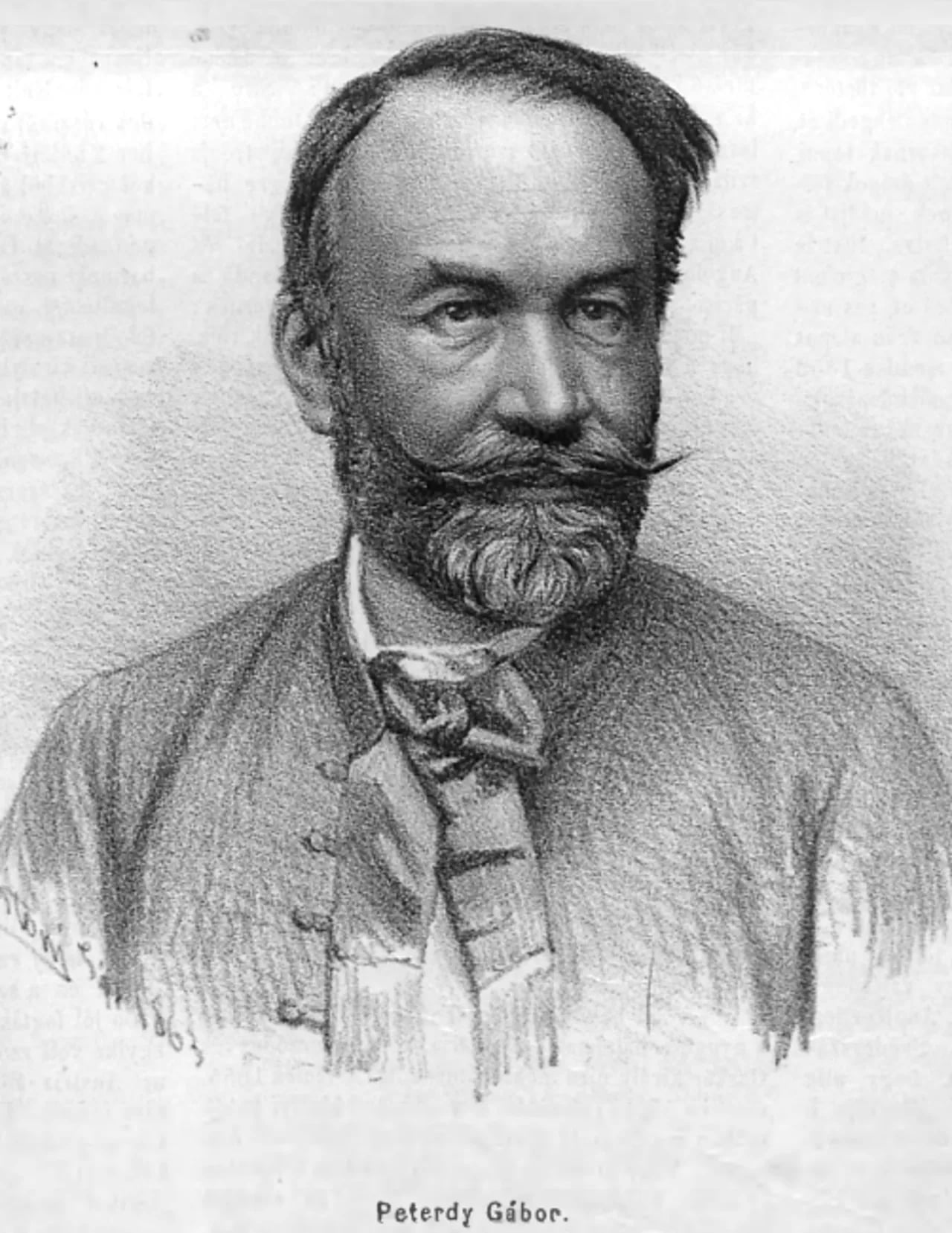 Porträt von Gábor Peterdy (1817–1892) – Gedenkseite
