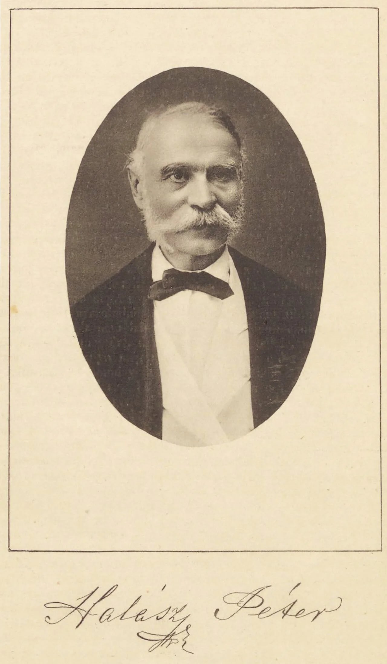 Porträt von Péter Halász (1817–1892) – Gedenkseite