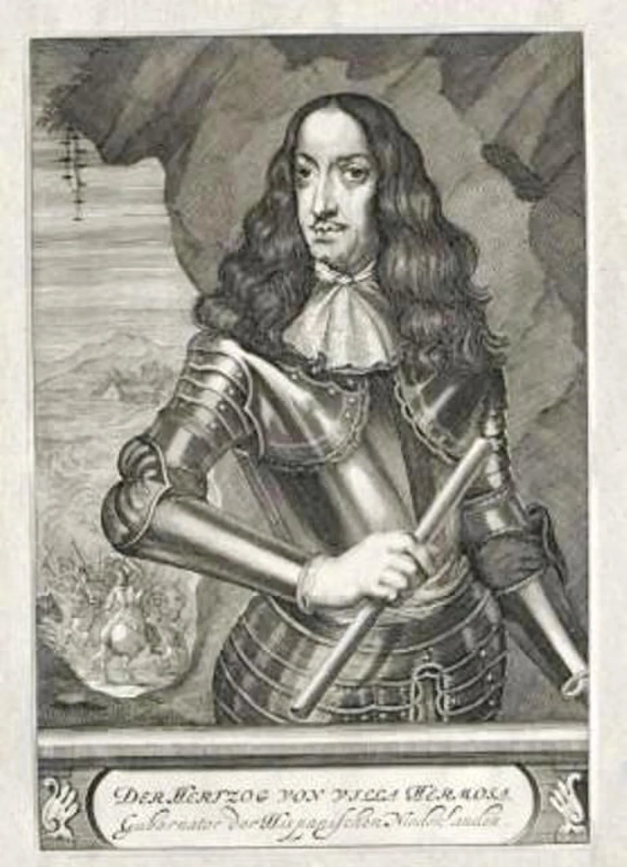 Portrait of Carlos de Aragón de Gurrea, 9th duke of Villahermosa (1634–1692) – memorial page