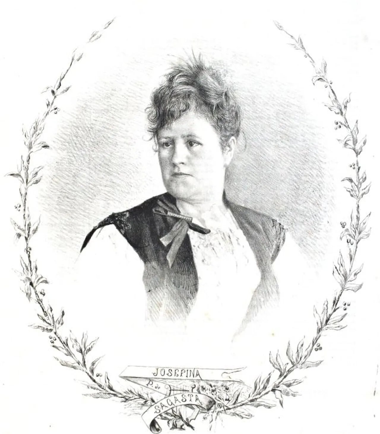 Porträt von Josefina Pelliza de Sagasta (1848–1888) – Gedenkseite