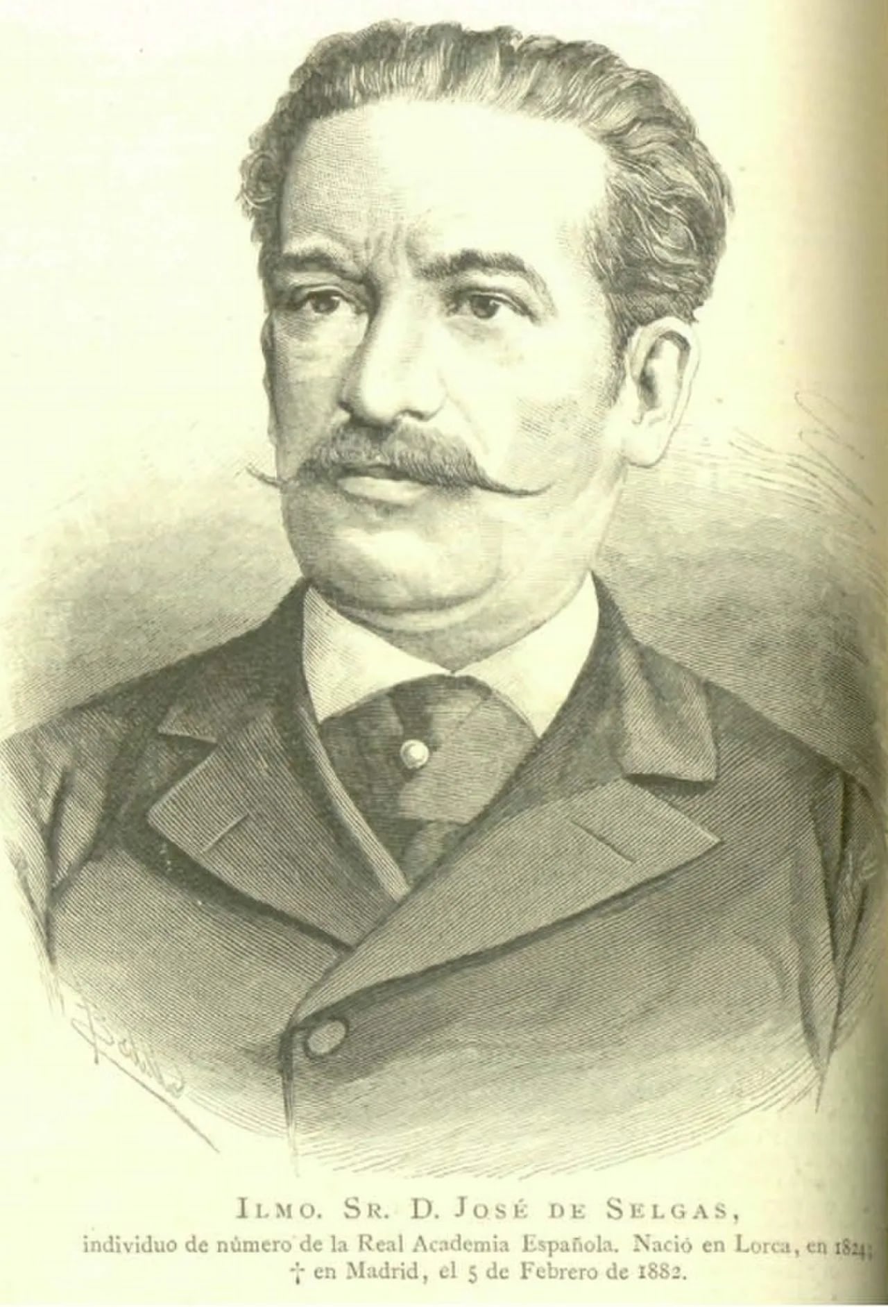Porträt von José Selgas (1822–1882) – Gedenkseite