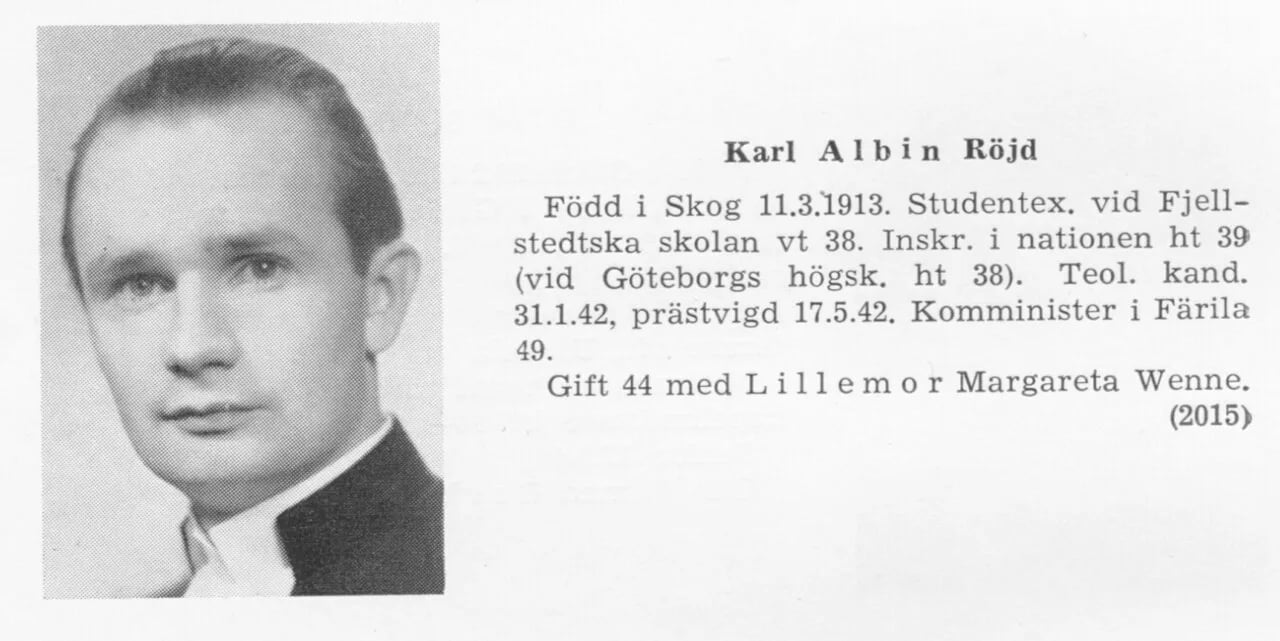 Porträt von Albin Röjd (1913–1981) – Gedenkseite