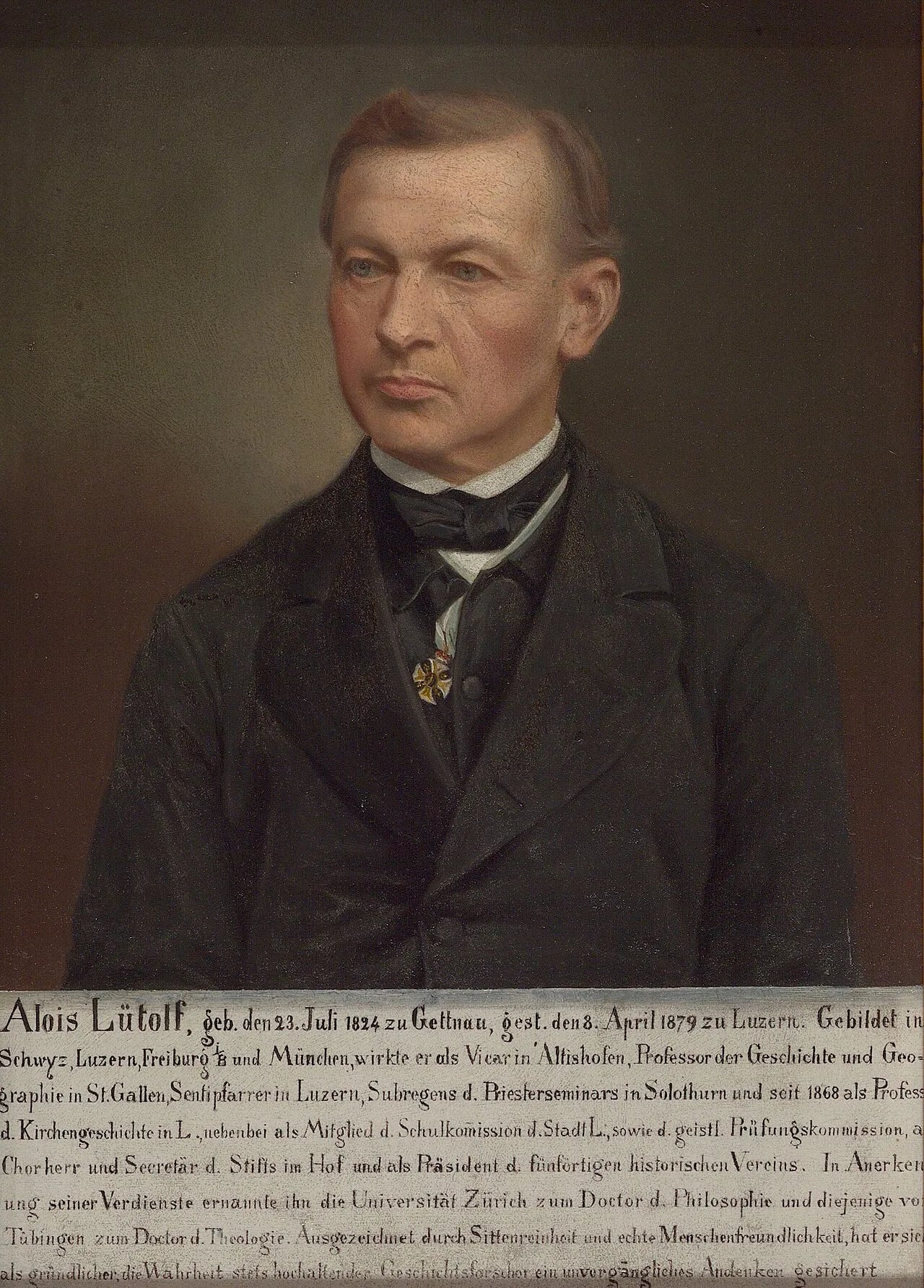 Porträt von Alois Lütolf (1824–1879) – Gedenkseite