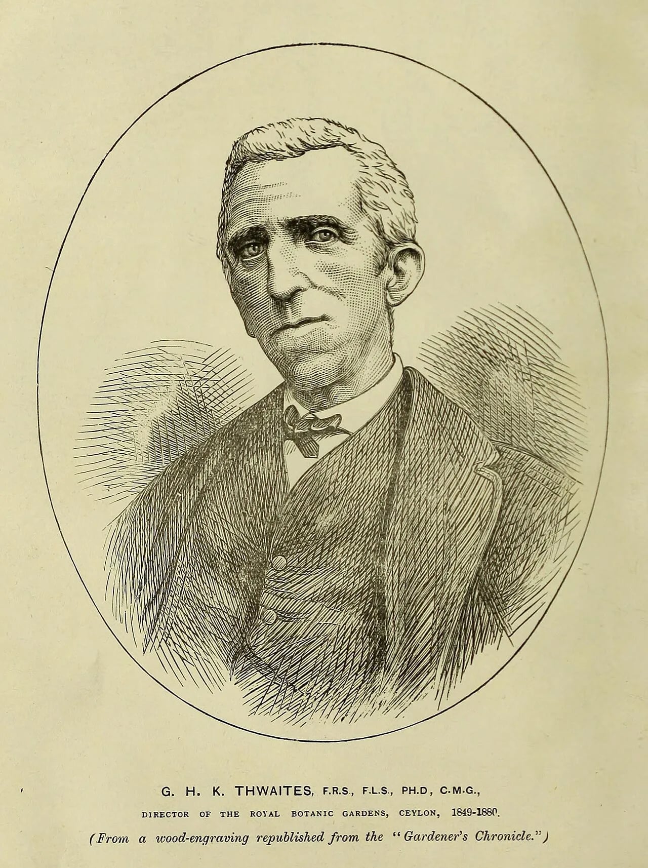 Porträt von George Henry Kendrick Thwaites (1812–1882) – Gedenkseite