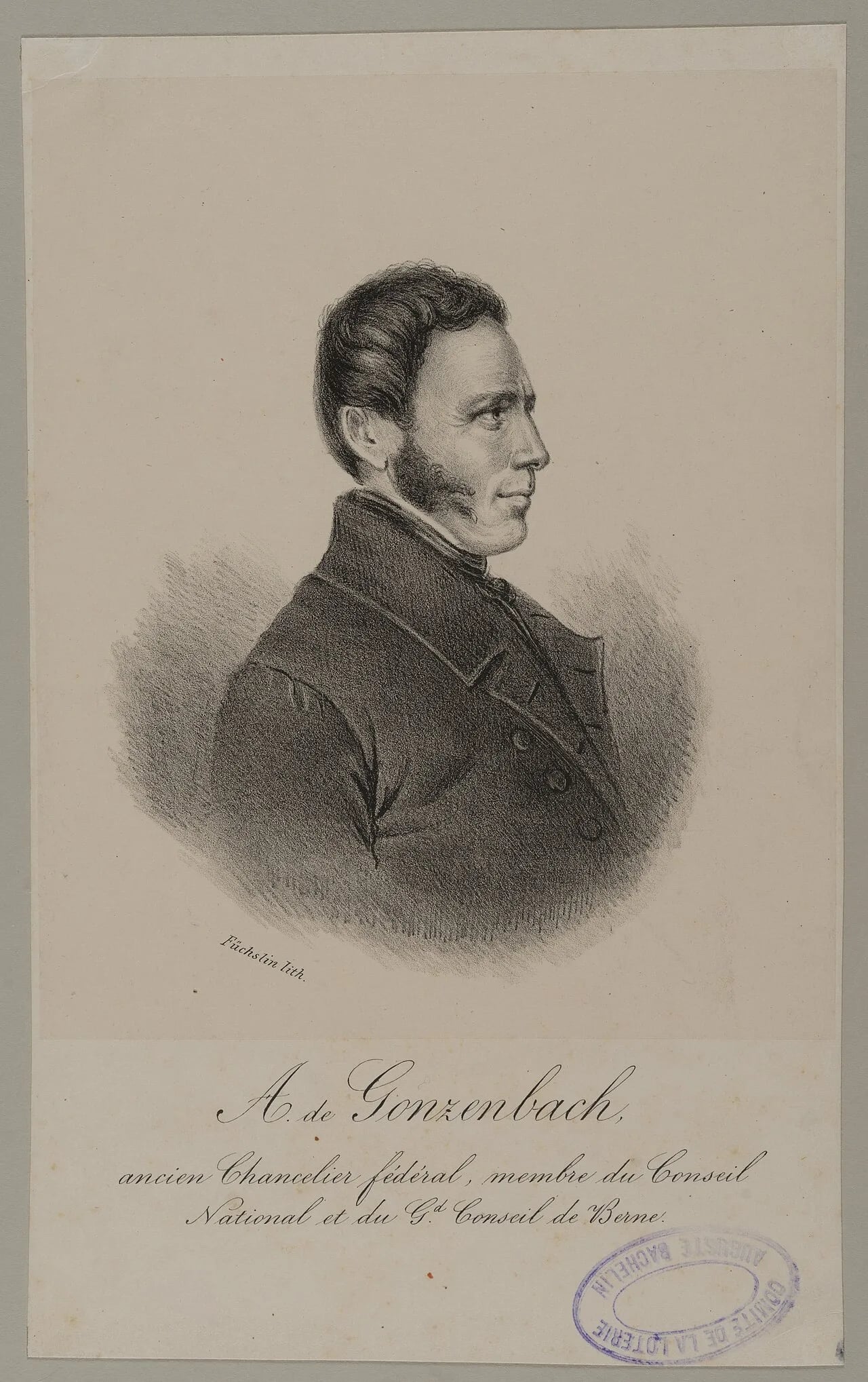 Porträt von August von Gonzenbach (1808–1887) – Gedenkseite