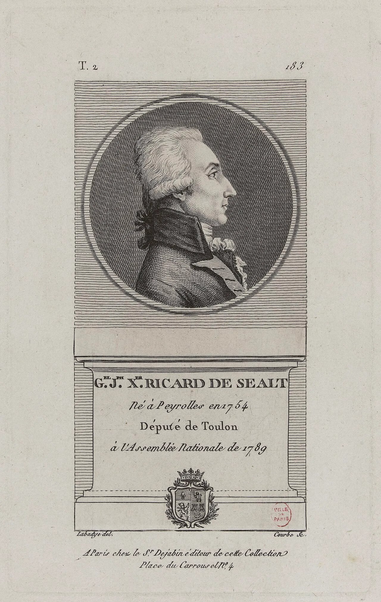 Porträt von Gabriel Ricard de Séalt (1752–1802) – Gedenkseite