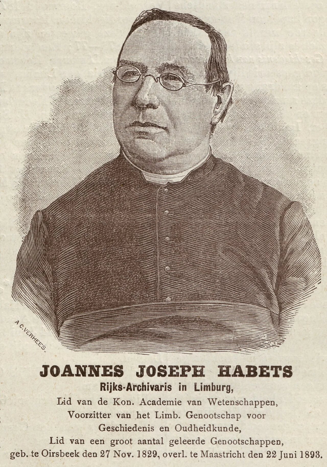 Porträt von Jozef Habets (1829–1893) – Gedenkseite