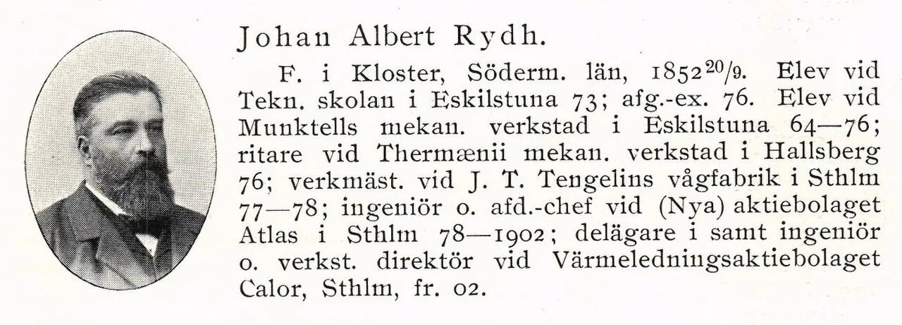 Portrait of Johan Albert Rydh (1852–1931) – memorial page