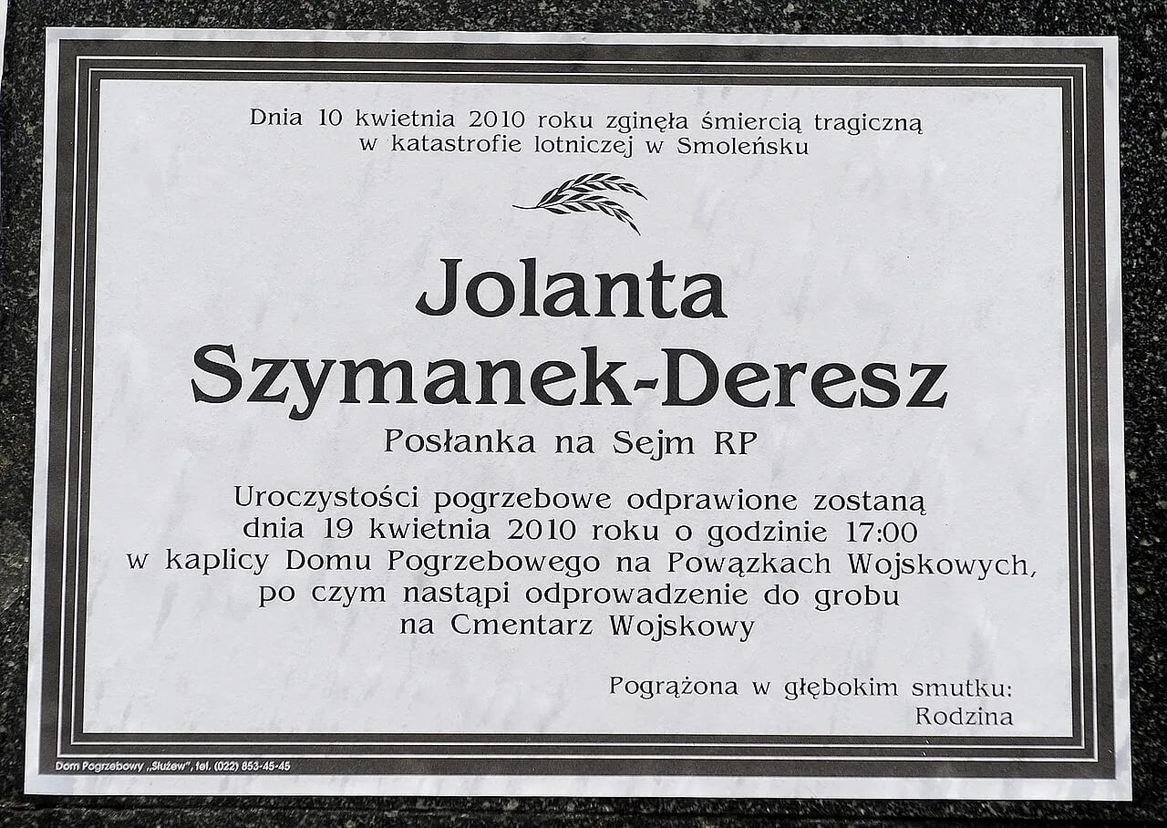 Portrait of Jolanta Szymanek-Deresz (1954–2010) – memorial page