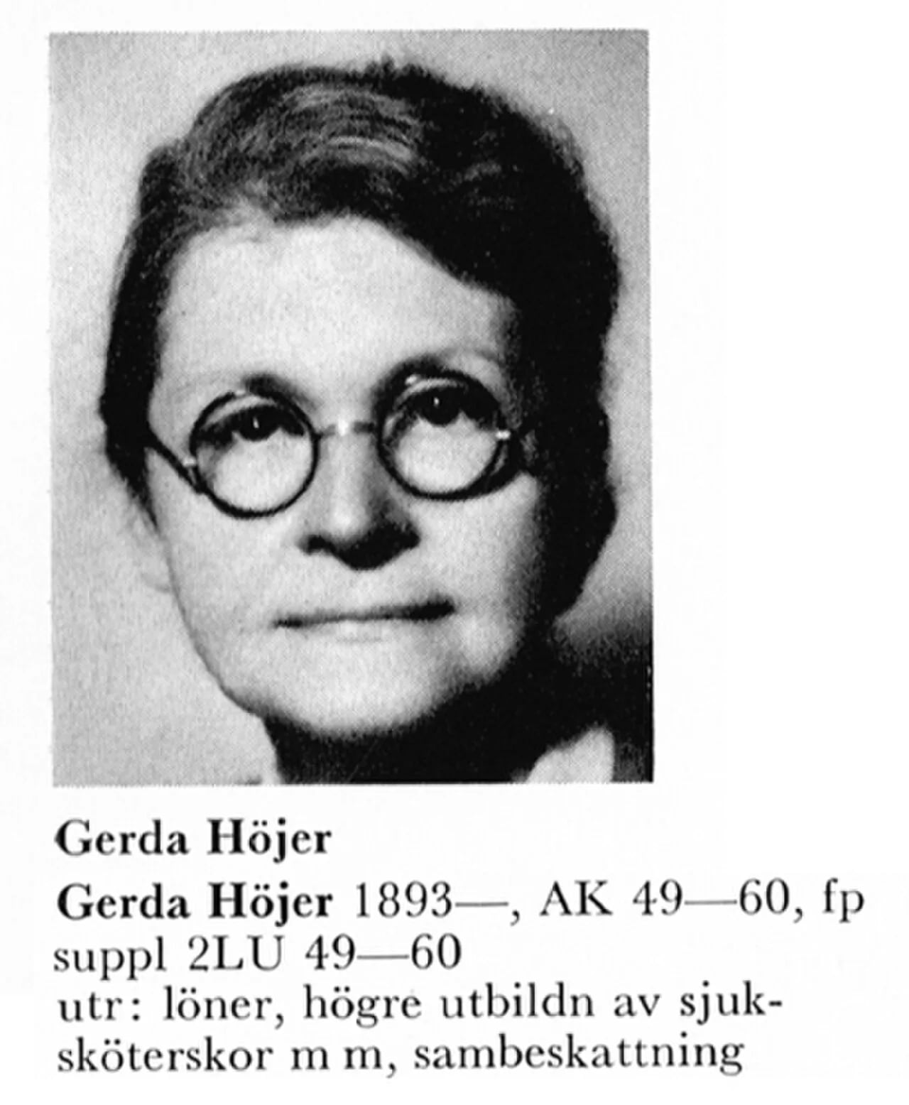Porträt von Gerda Höjer (1893–1974) – Gedenkseite
