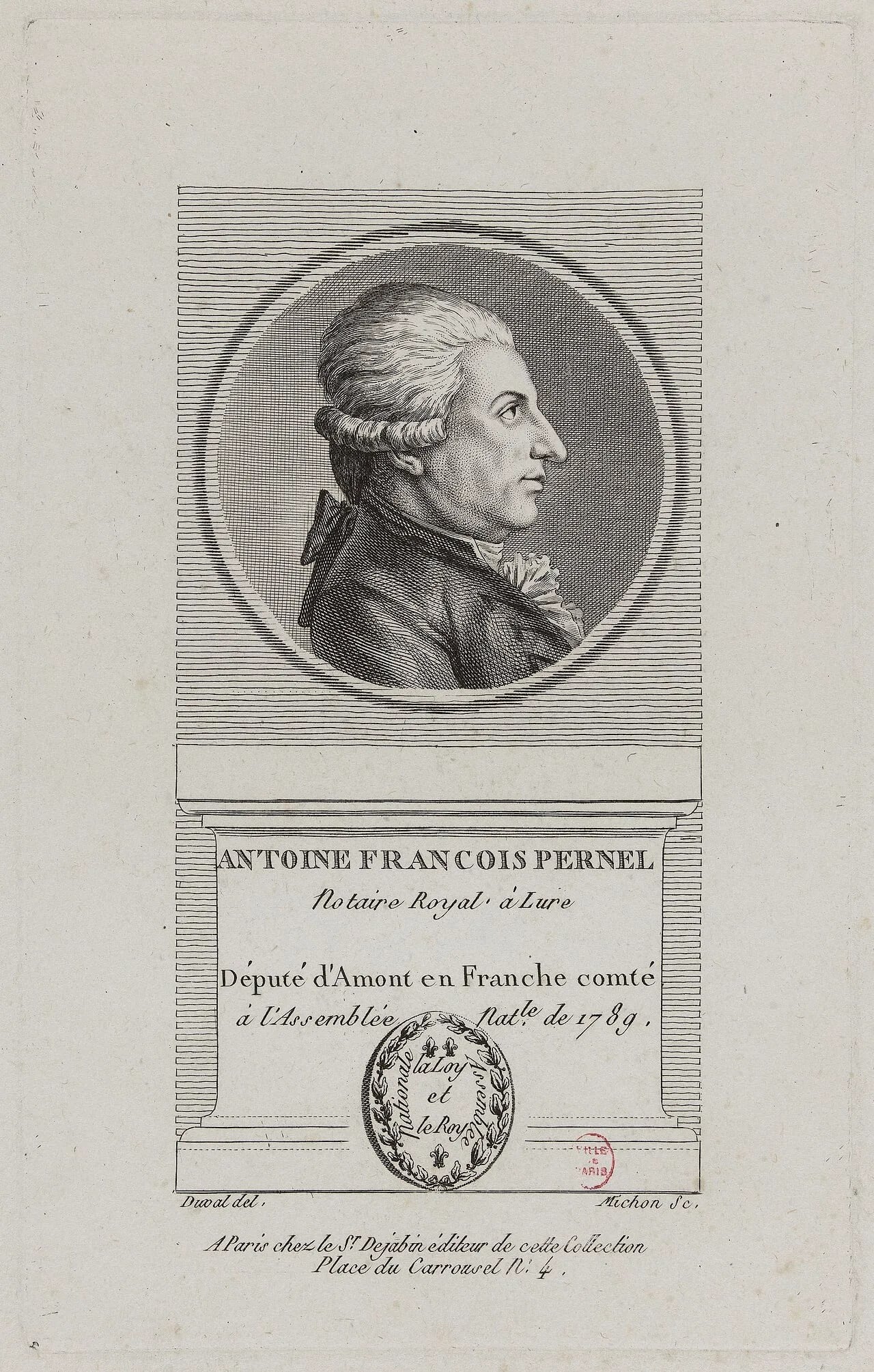Portrait of Antoine François Pernel (1733–1795) – memorial page