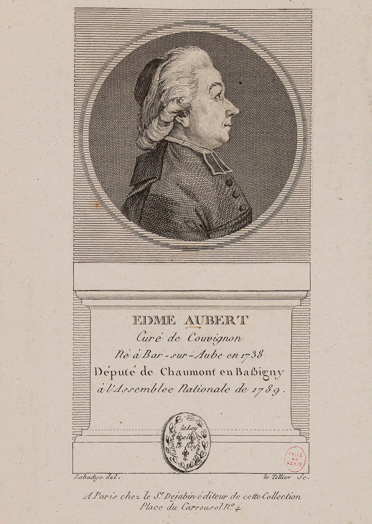 Portrait of Edme Aubert (1738–1804) – memorial page