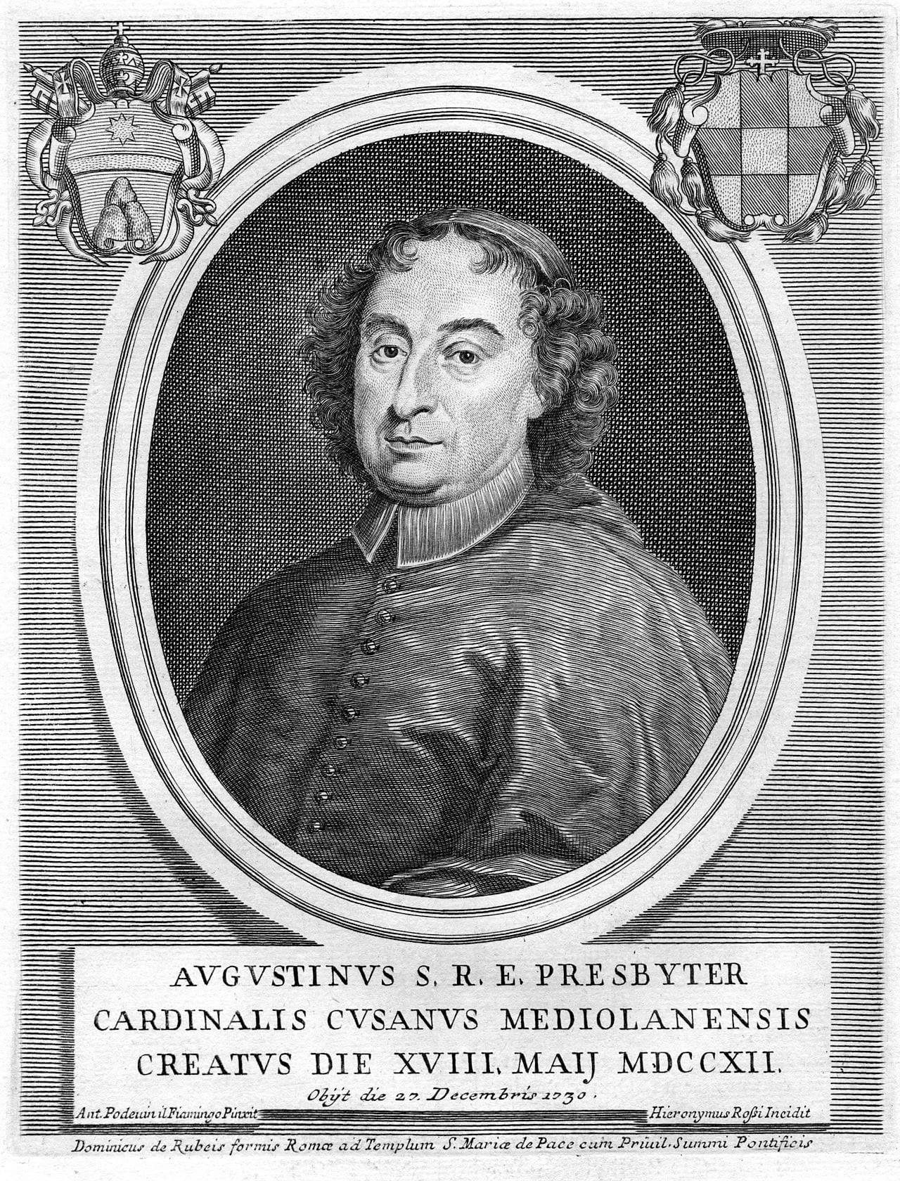 Porträt von Agostino III Cusani (1655–1730) – Gedenkseite