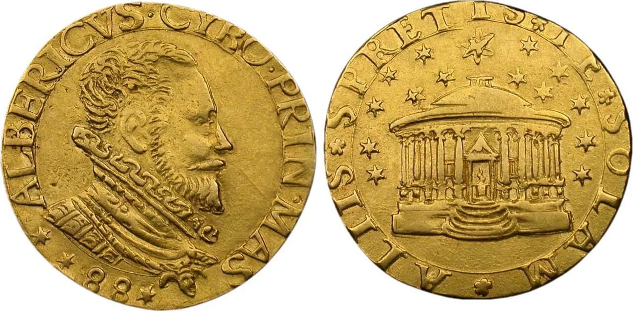 Porträt von Alberico I. Cybo-Malaspina (1534–1623) – Gedenkseite