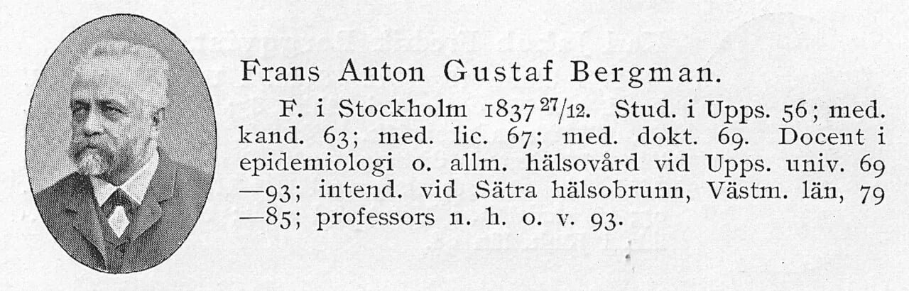 Porträt von Gustaf Bergman (1837–1910) – Gedenkseite