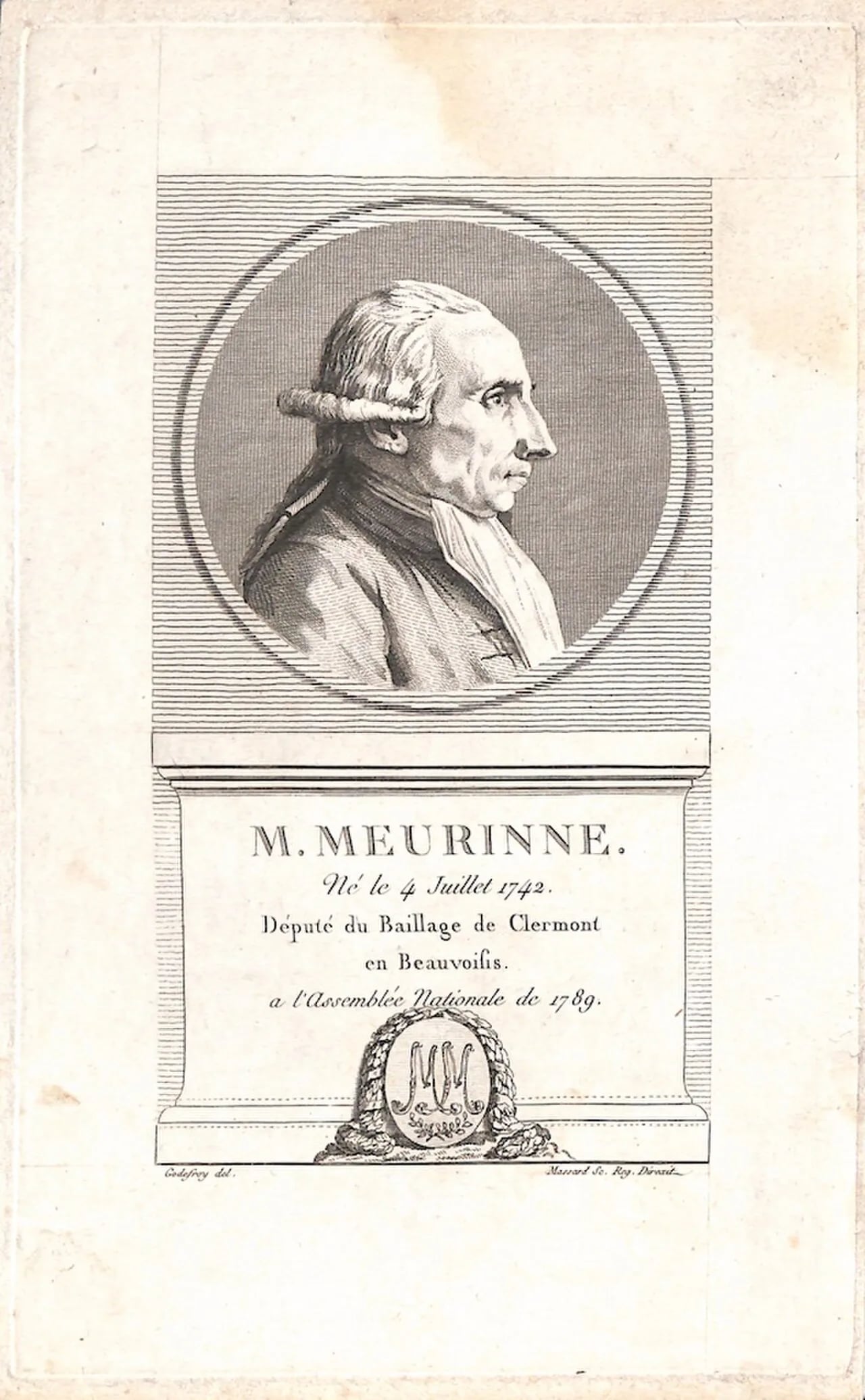 Porträt von François Anne Joseph Meurinne (1742–1798) – Gedenkseite
