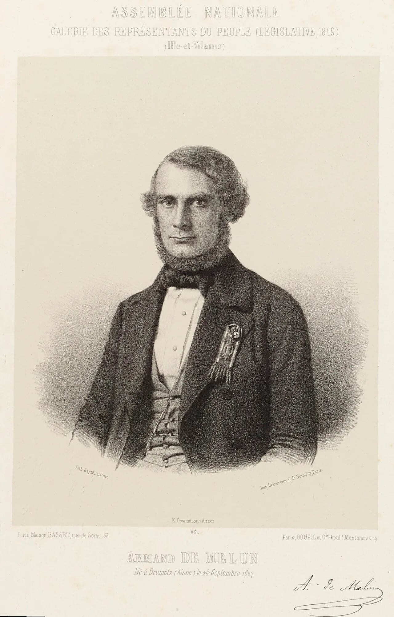 Portrait of Armand de Melun (1807–1877) – memorial page