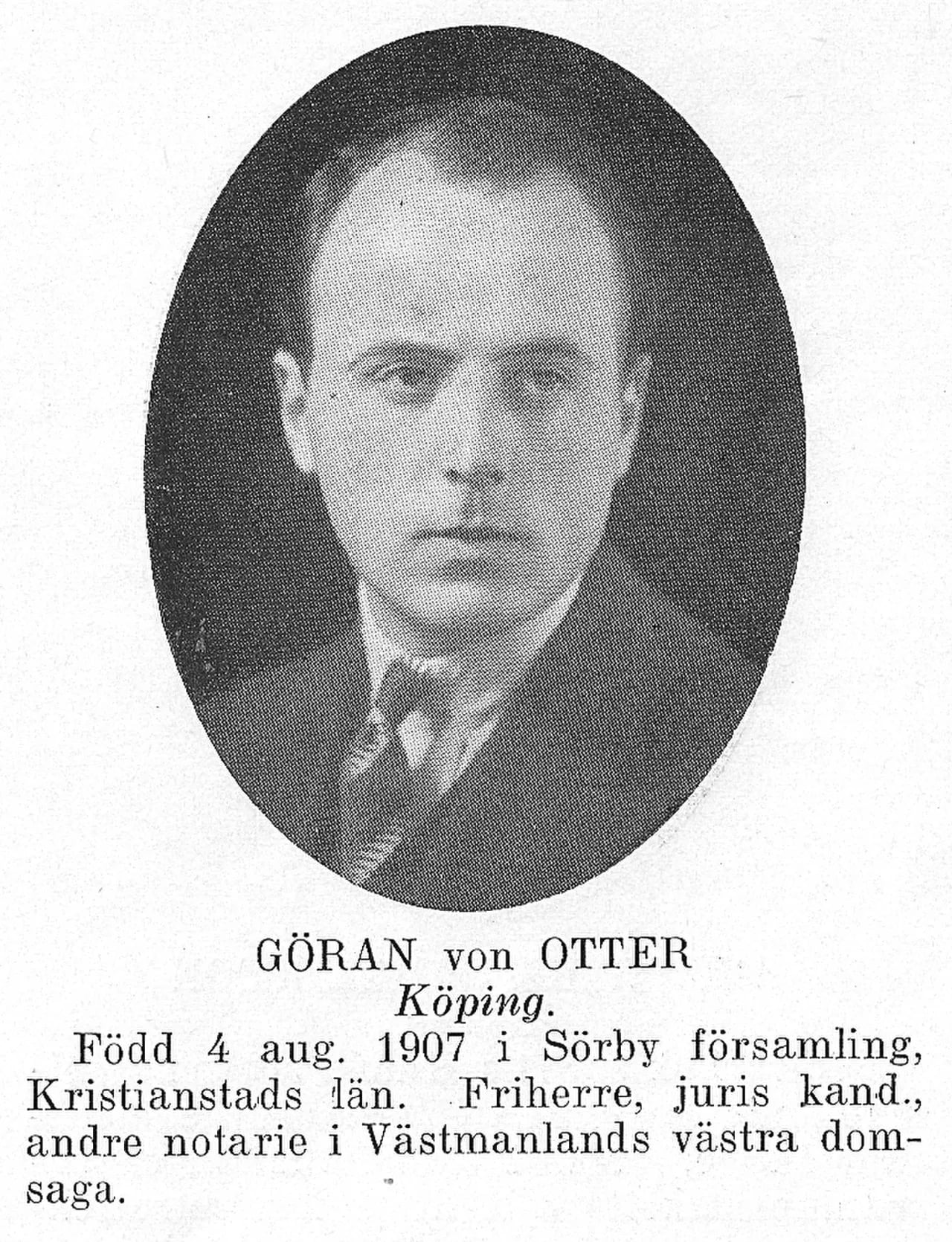 Porträt von Göran von Otter (1907–1988) – Gedenkseite