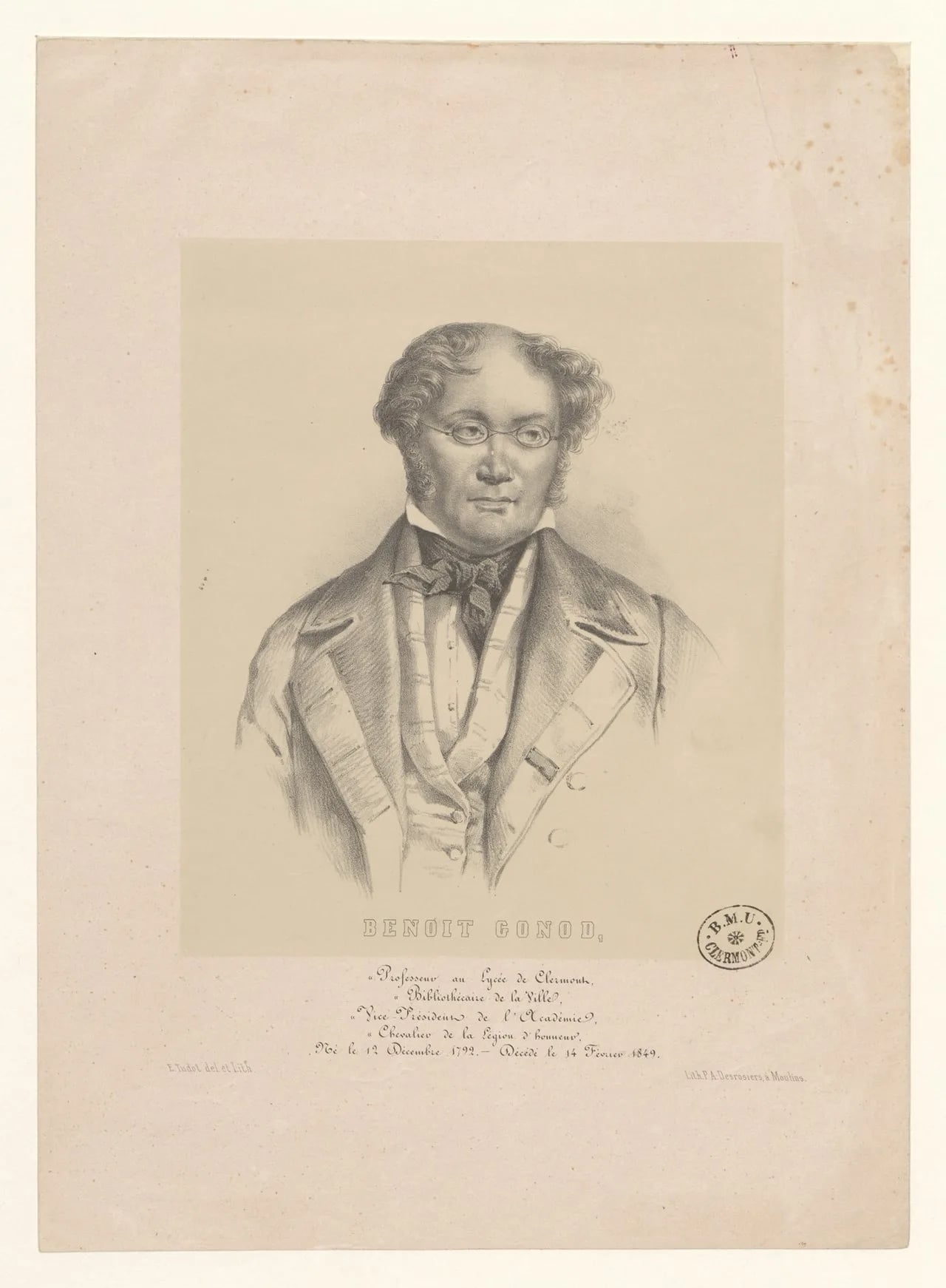 Porträt von Benoît Gonod (1792–1849) – Gedenkseite