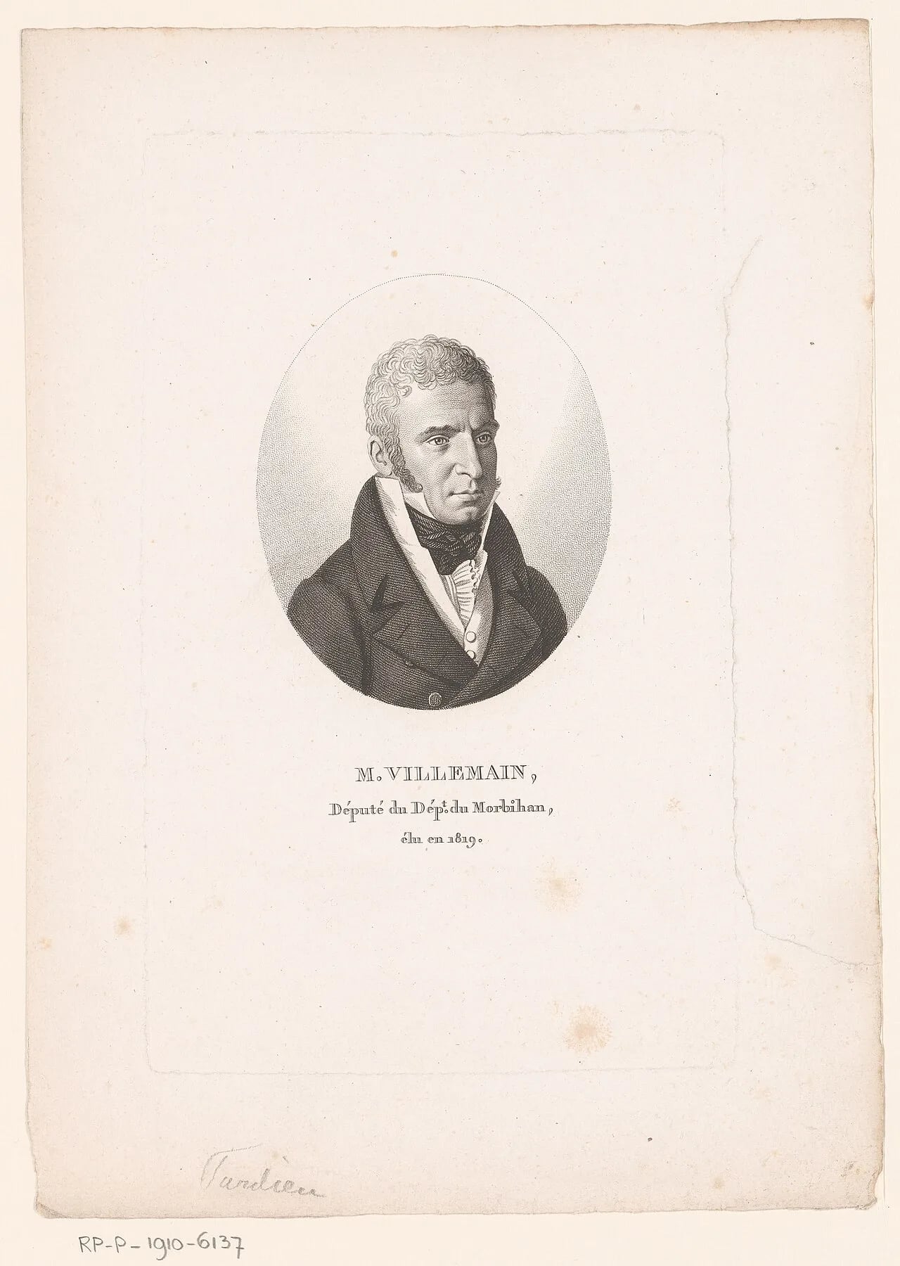 Portrait of Bertrand Villemain (1775–1858) – memorial page