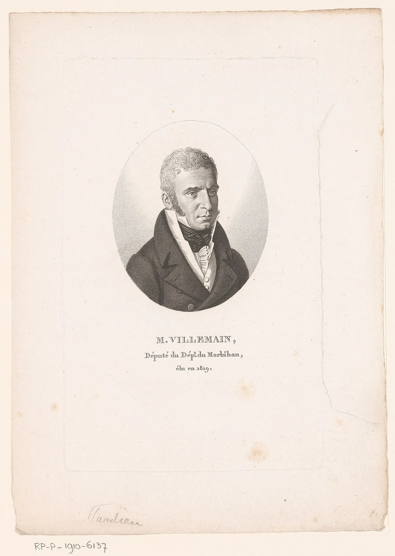 Porträt von Bertrand Villemain (1775–1858) – Gedenkseite