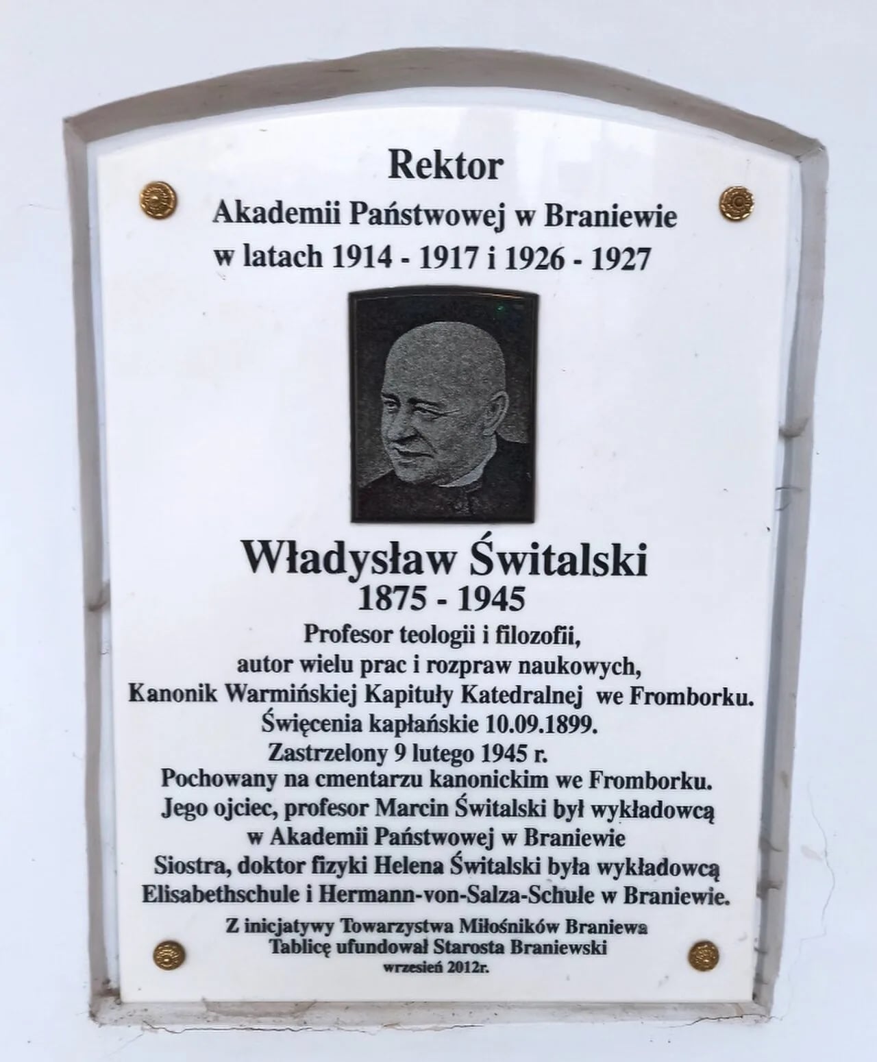 Portrait of Bronislaus Switalski (1875–1945) – memorial page