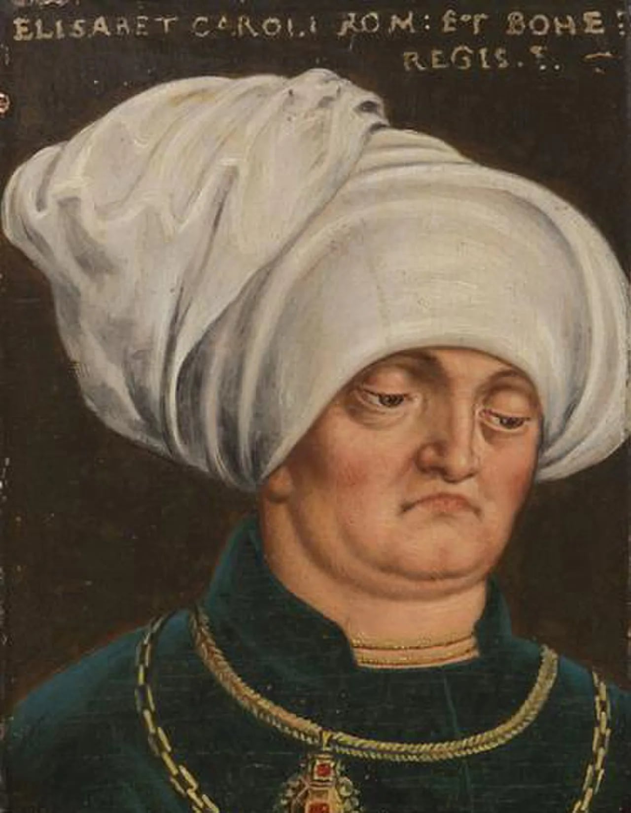 Porträt von Elisabeth von Luxemburg-Böhmen (1358–1373) – Gedenkseite