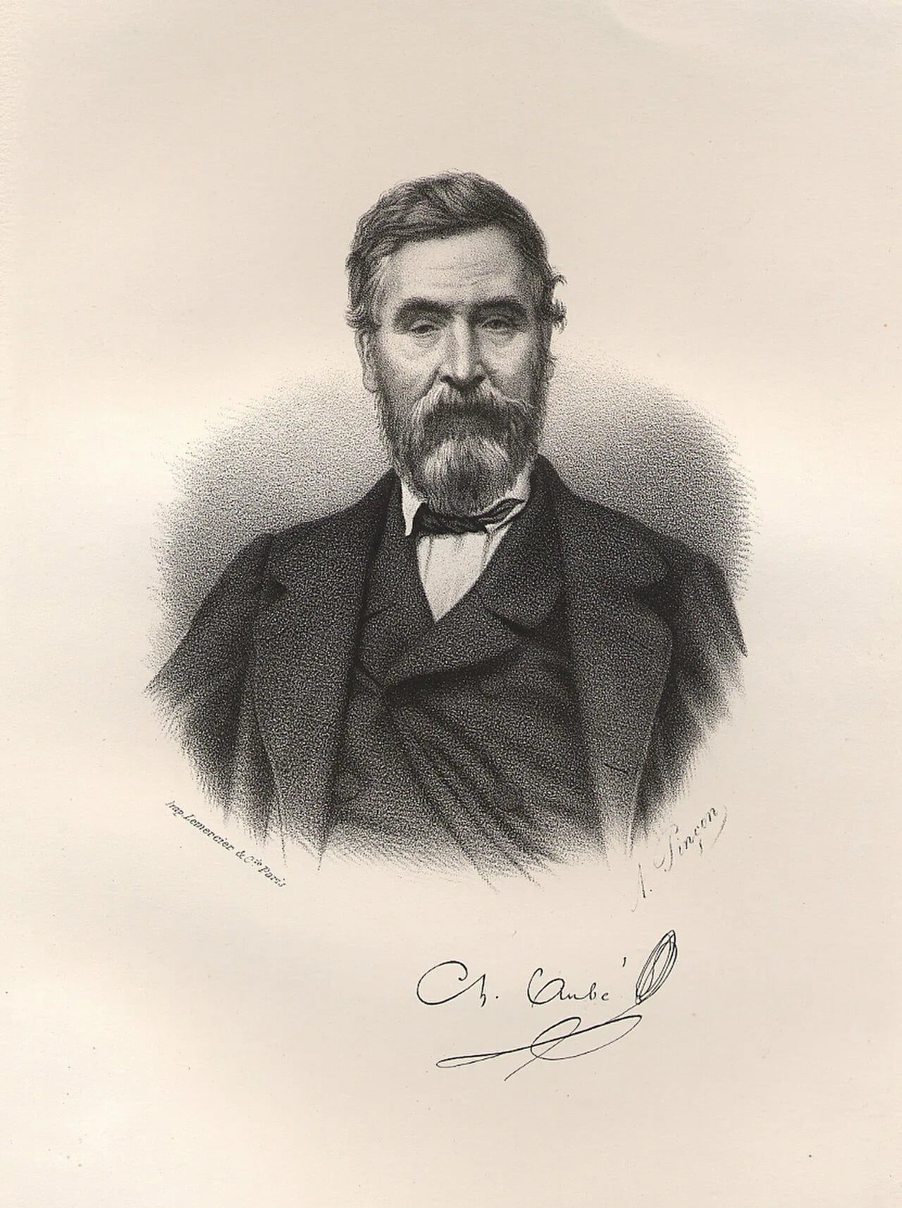 Porträt von Charles Nicolas Aubé (1802–1869) – Gedenkseite