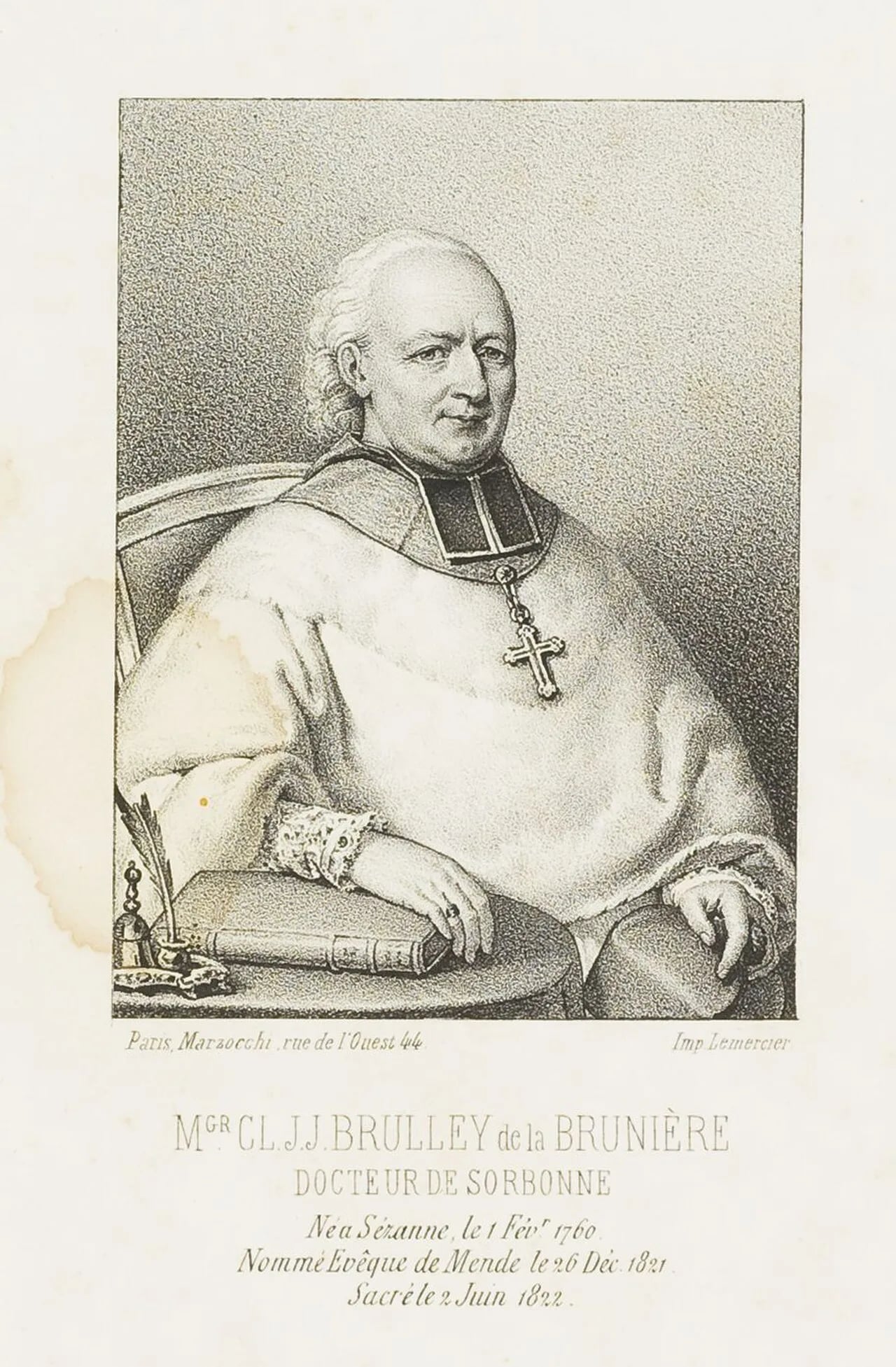 Porträt von Claude-Jean-Joseph Brulley de La Brunière (1760–1848) – Gedenkseite