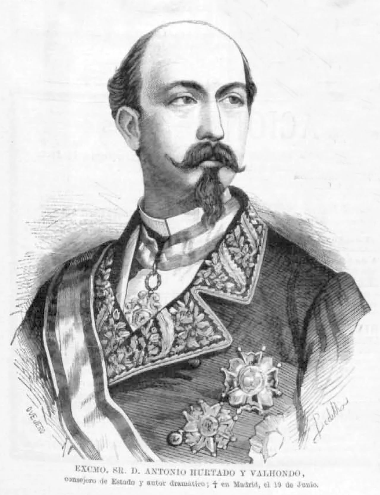 Porträt von Antonio Hurtado (1824–1878) – Gedenkseite