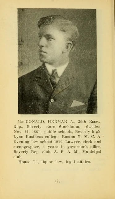 Porträt von Herman A. MacDonald (1881–1961) – Gedenkseite