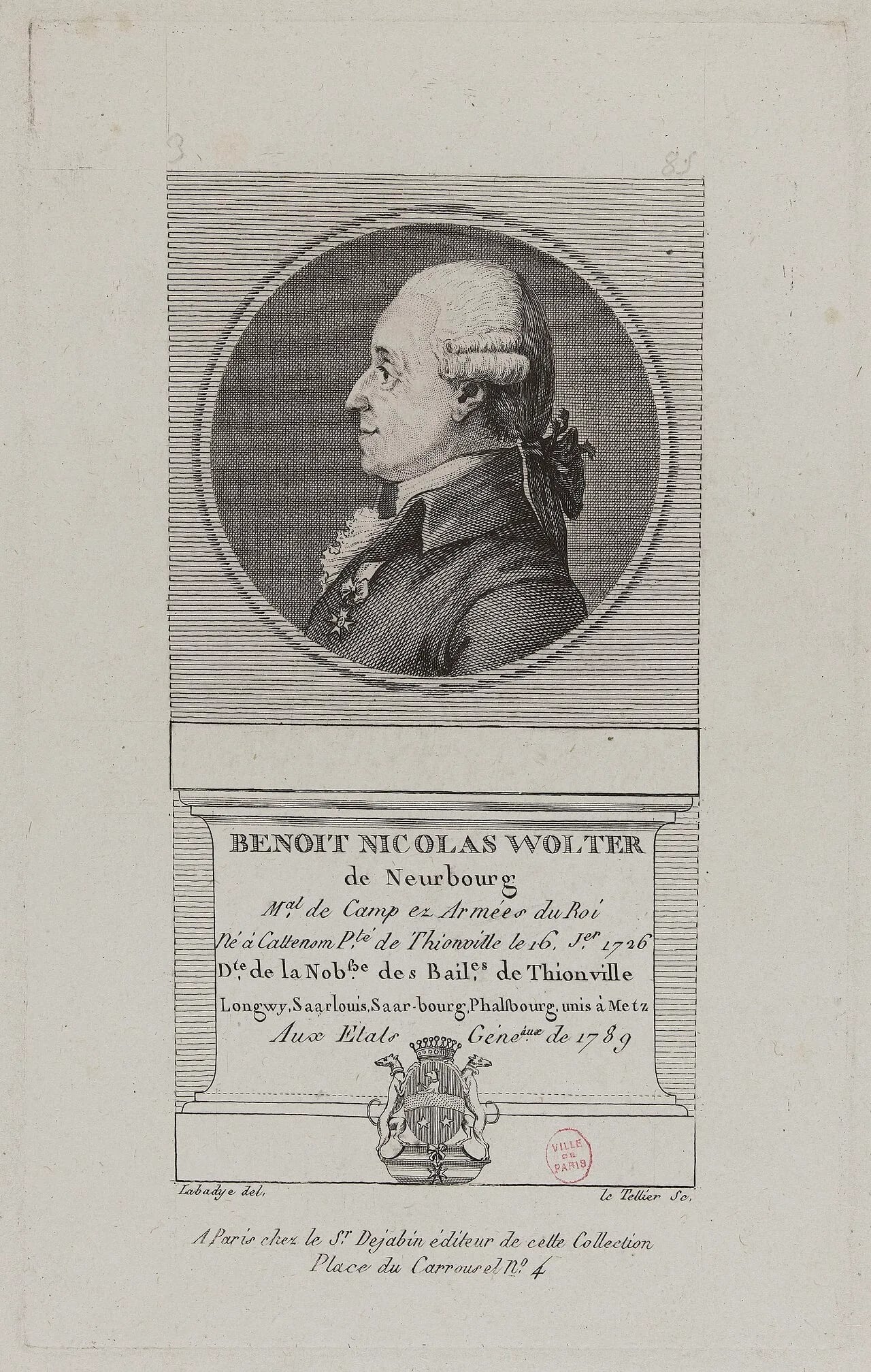 Portrait of Benoît Nicolas de Wolter de Neurbourg (1728–1804) – memorial page