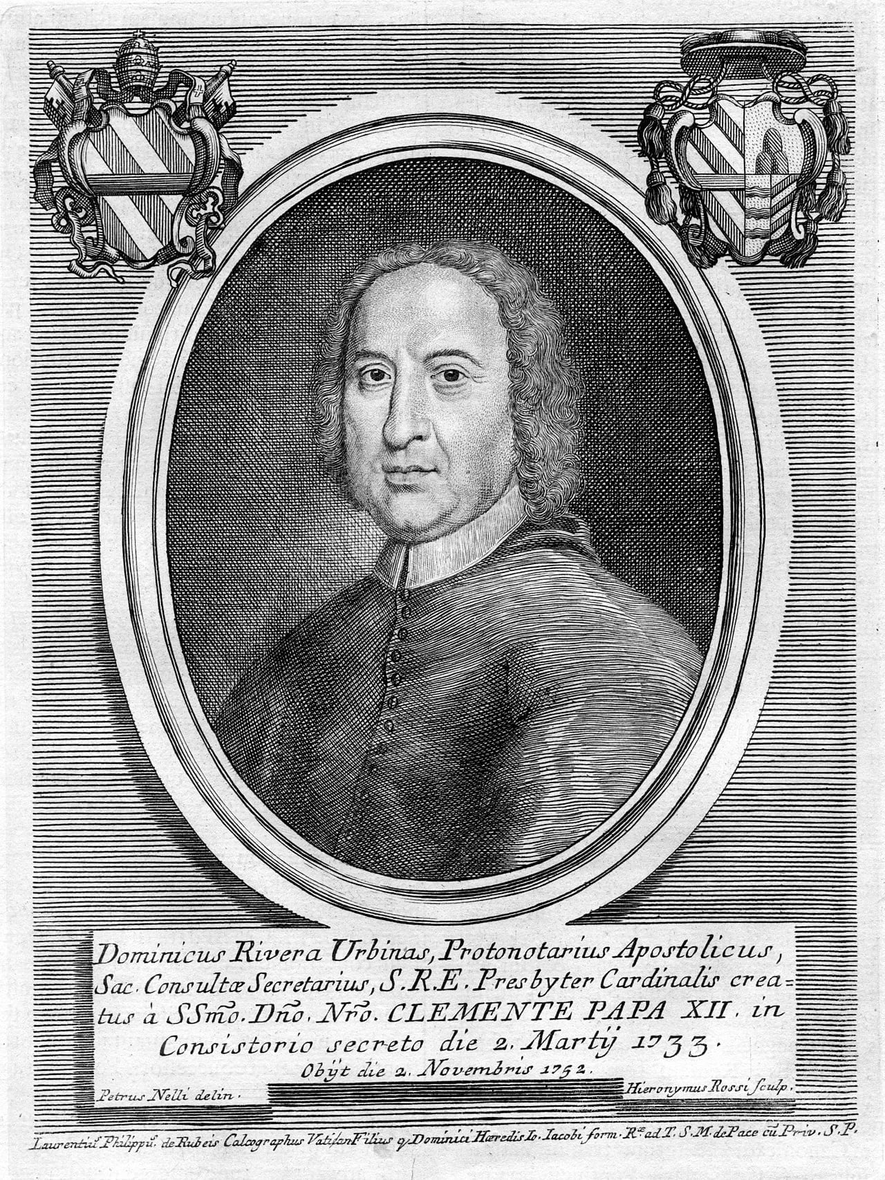 Porträt von Domenico Riviera (1671–1752) – Gedenkseite