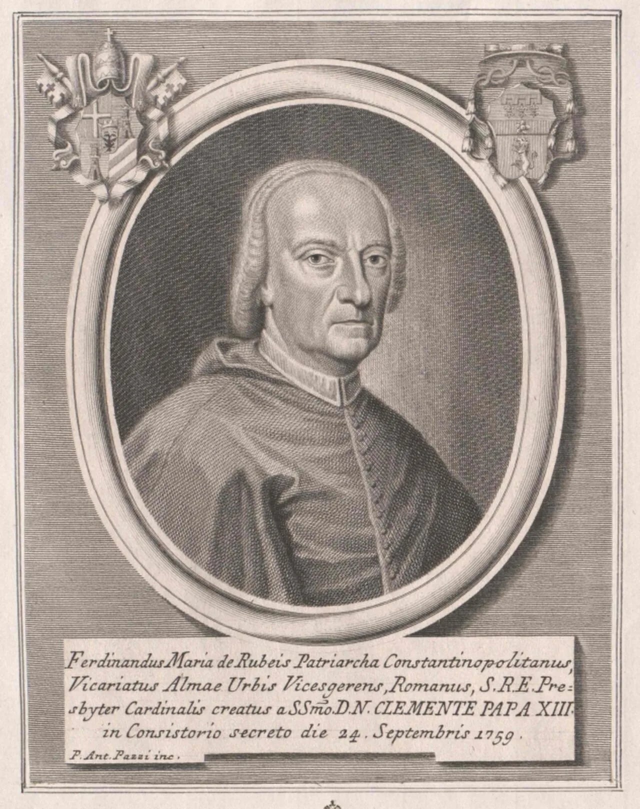 Porträt von Ferdinando Maria de Rossi (1696–1775) – Gedenkseite