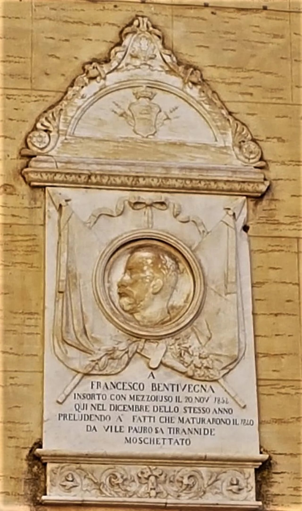 Portrait of Francesco Bentivegna (1820–1856) – memorial page