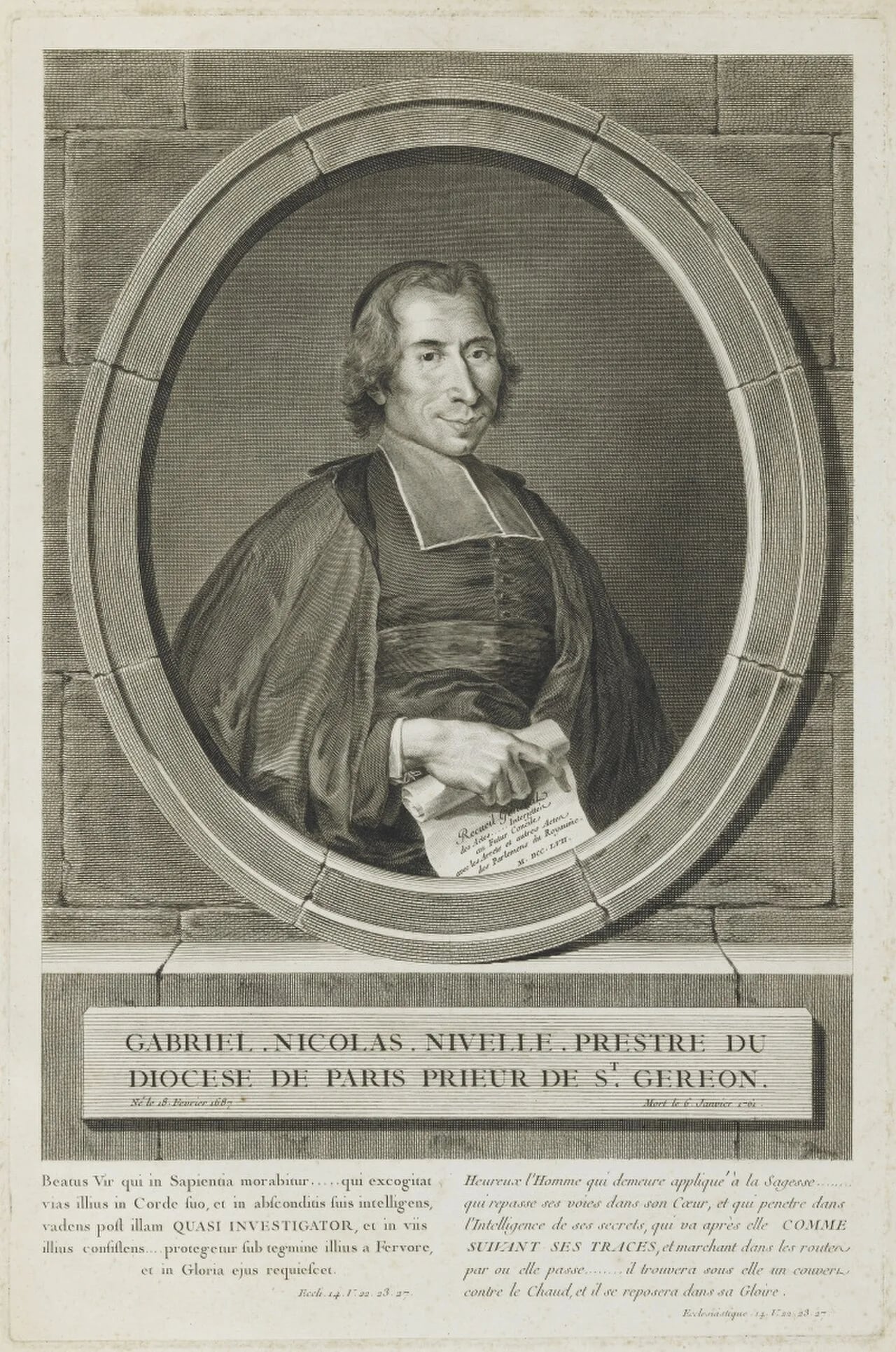 Portrait of Gabriel Nicolas Nivelle (1687–1761) – memorial page