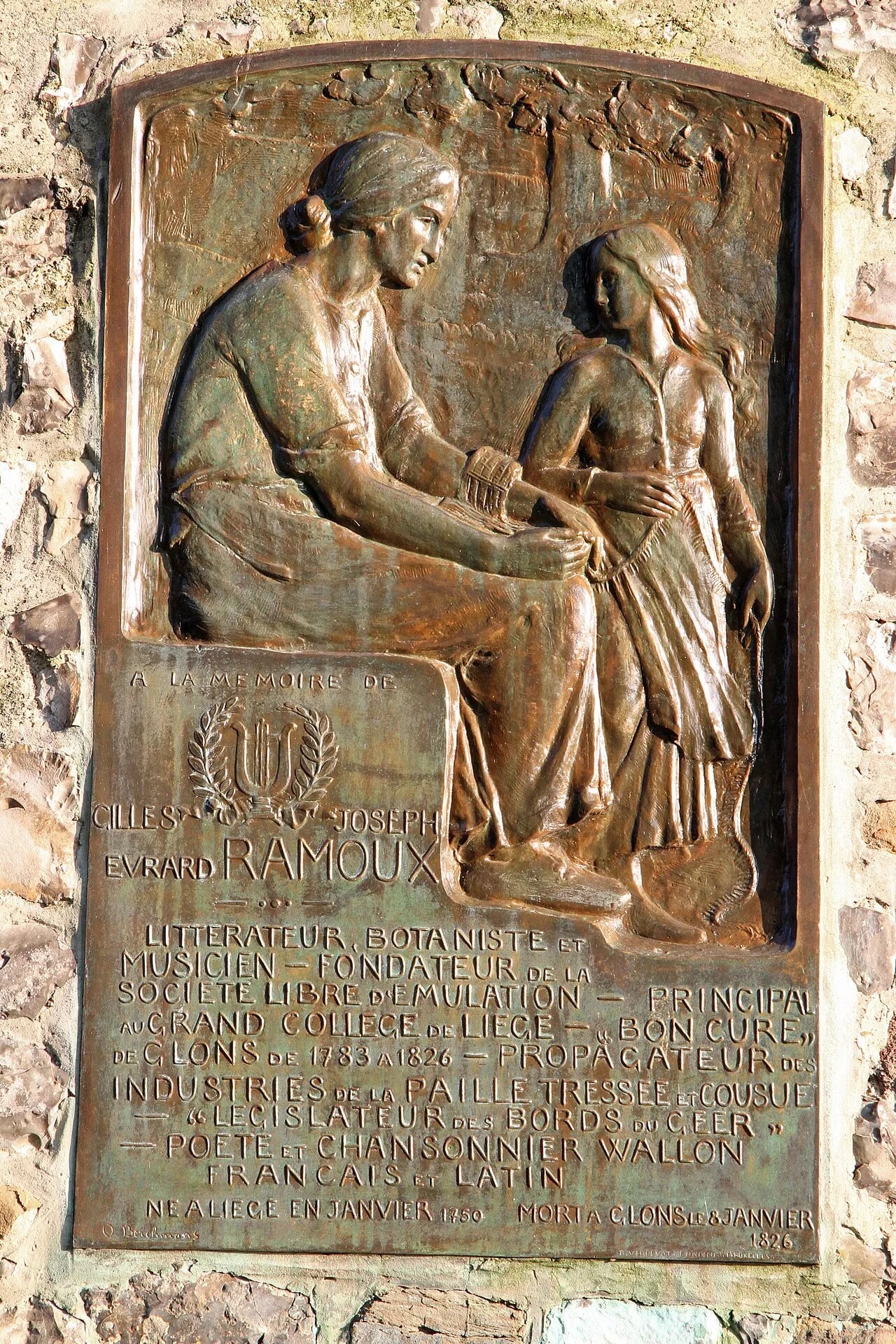 Porträt von Gilles-Joseph-Evrard Ramoux (1750–1826) – Gedenkseite