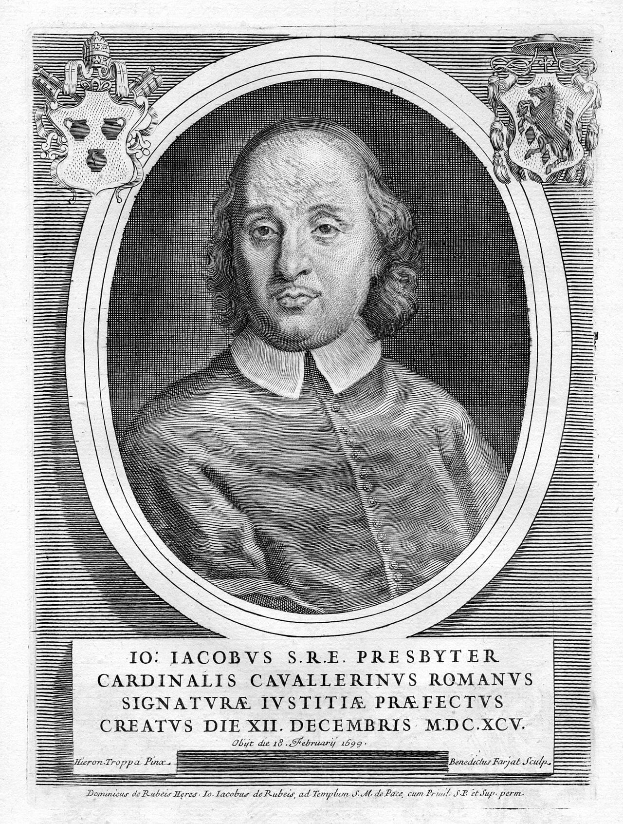 Porträt von Giovanni Giacomo Cavallerini (1639–1699) – Gedenkseite