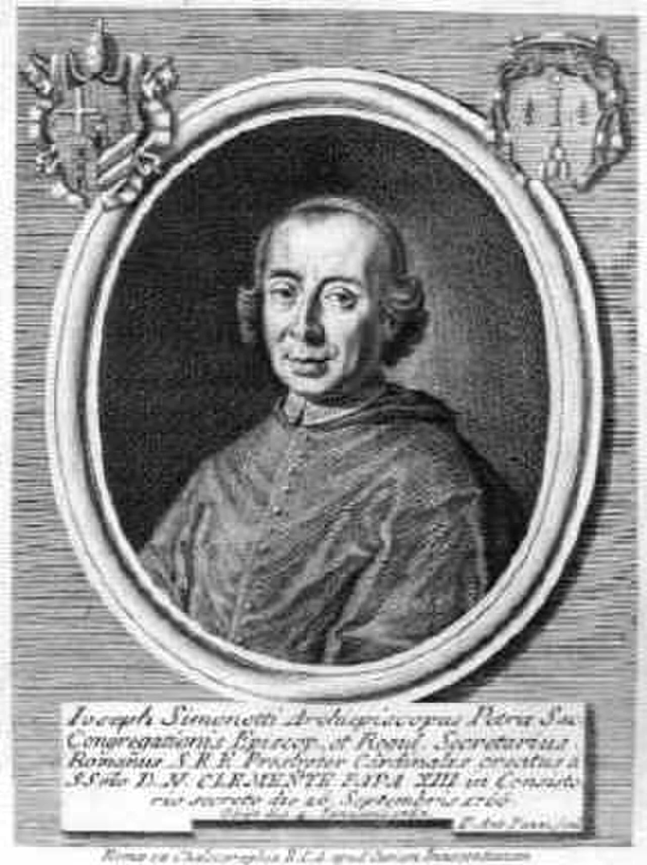 Porträt von Giuseppe Simonetti (1709–1767) – Gedenkseite