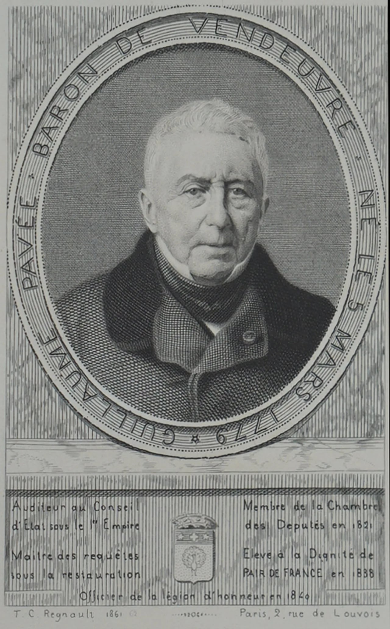 Portrait of Guillaume Pavée de Vendeuvre (1779–1870) – memorial page