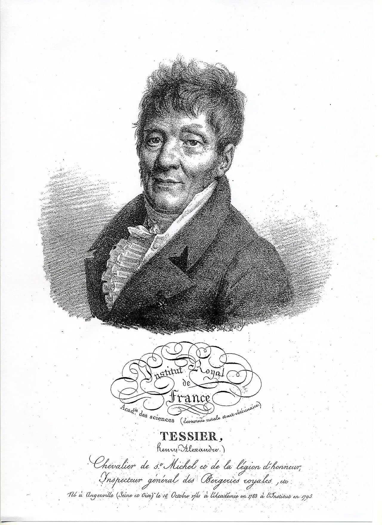 Porträt von Alexandre-Henri Tessier (1741–1837) – Gedenkseite